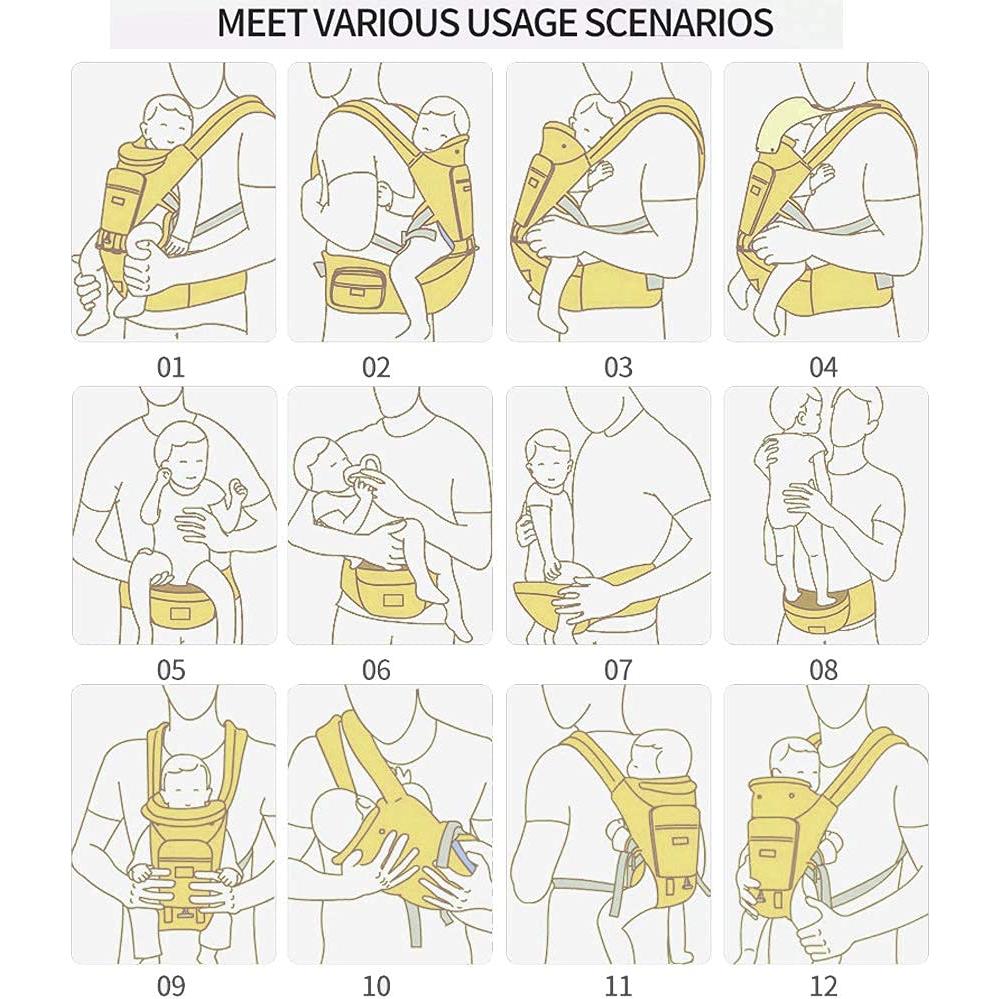 Portabebés TALENBEEN 6-en-1 Algodón Gris Claro 3.2-18.6 kg