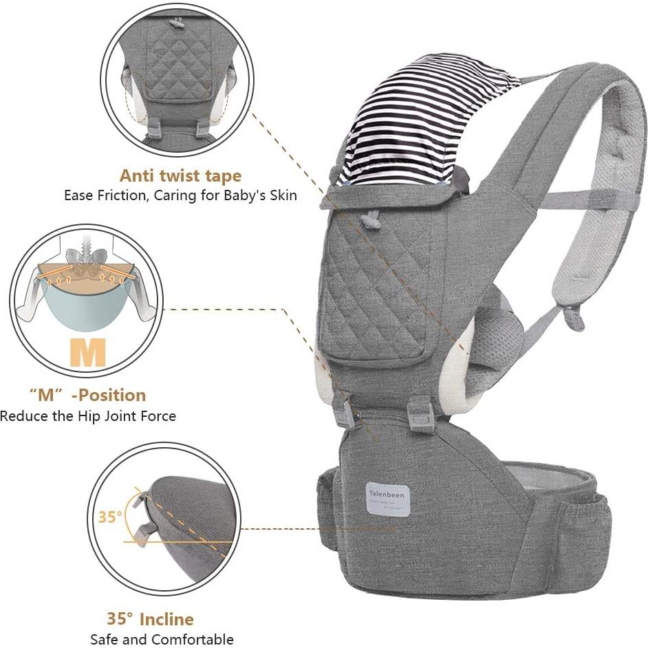 Portabebés TALENBEEN 6-en-1 Algodón Gris Claro 3.2-18.6 kg