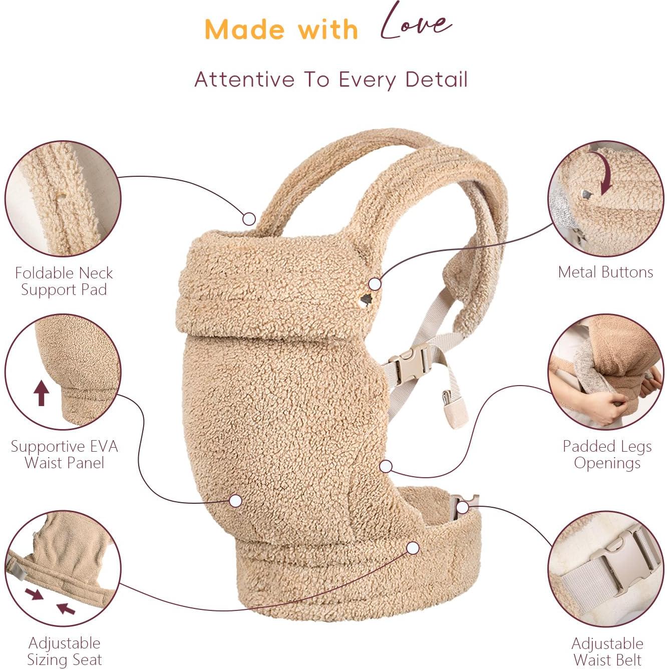 Portabebés Ergonómico 4 en 1 | Tela Suave | Soporta 3.2-15.9 kg