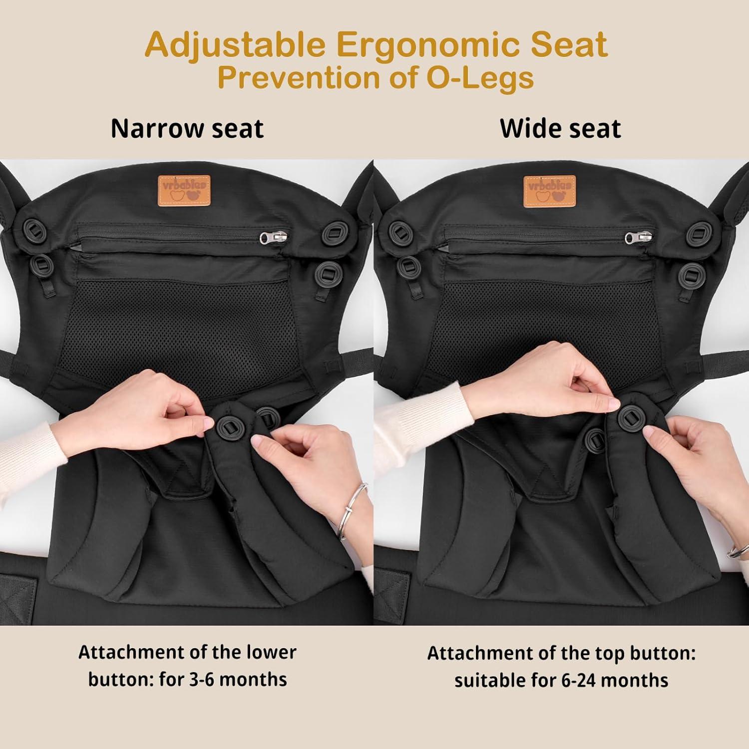 Portabebés ergonómico VRBabies negro para 3.6-18 kg
