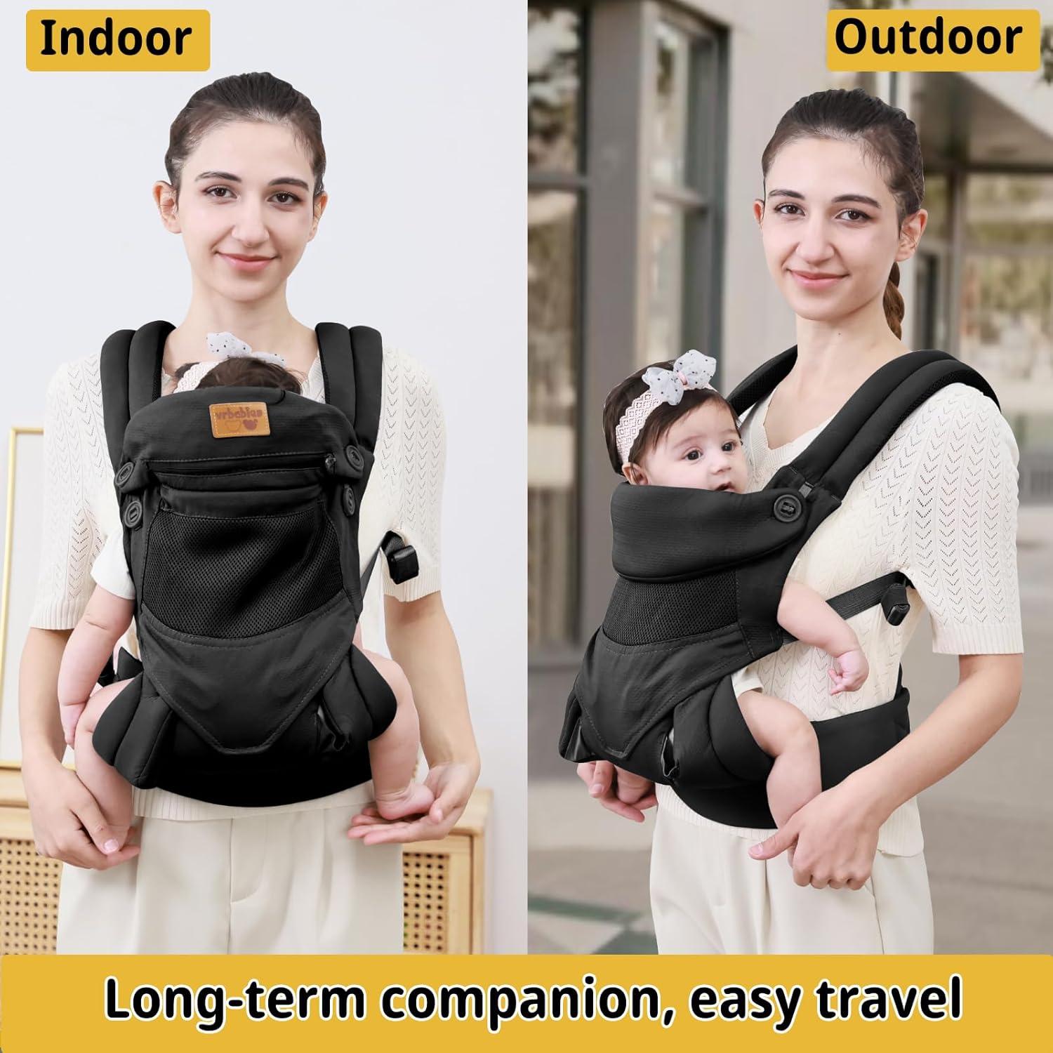 Portabebés ergonómico VRBabies negro para 3.6-18 kg