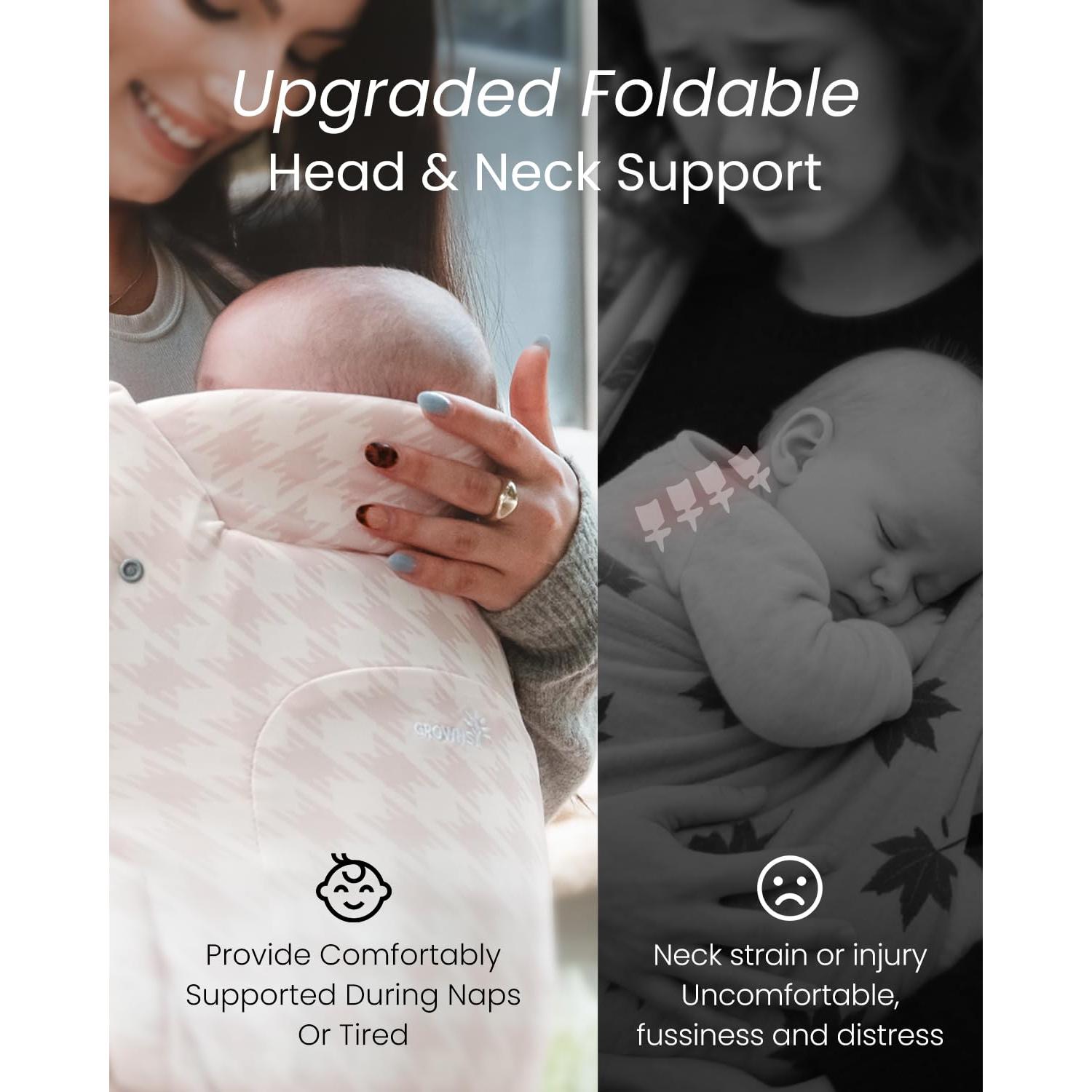 Portabebés GROWNSY Ergonómico Tweed Rosa y Negro