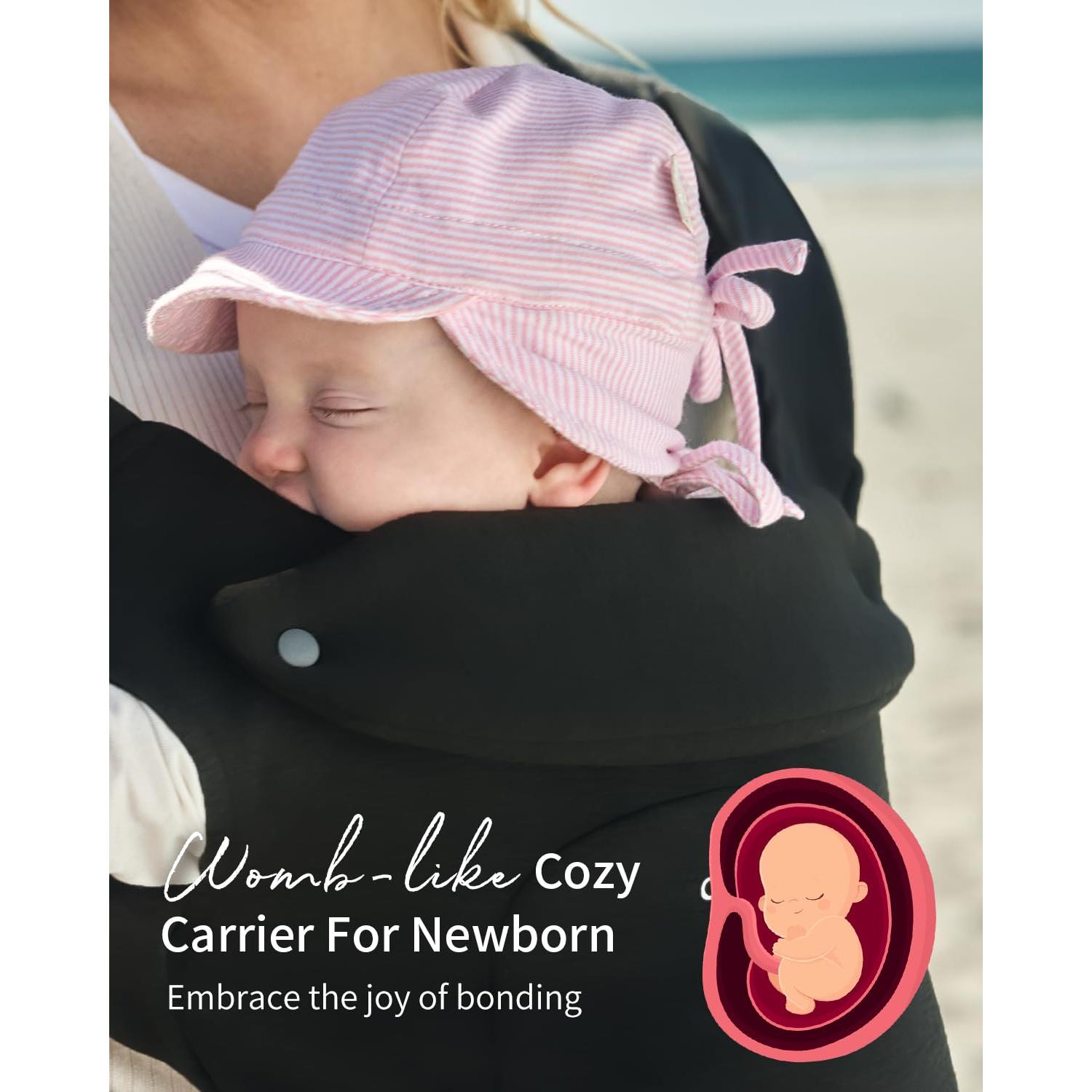 Portabebés GROWNSY Ergonómico Tweed Rosa y Negro