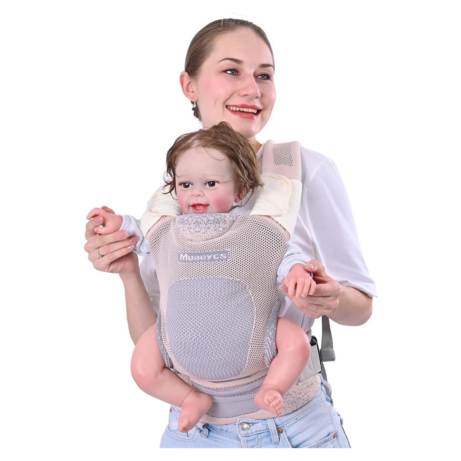 Portabebés ergonómico Rosa Claro para 3.2-15 kg - Algodón
