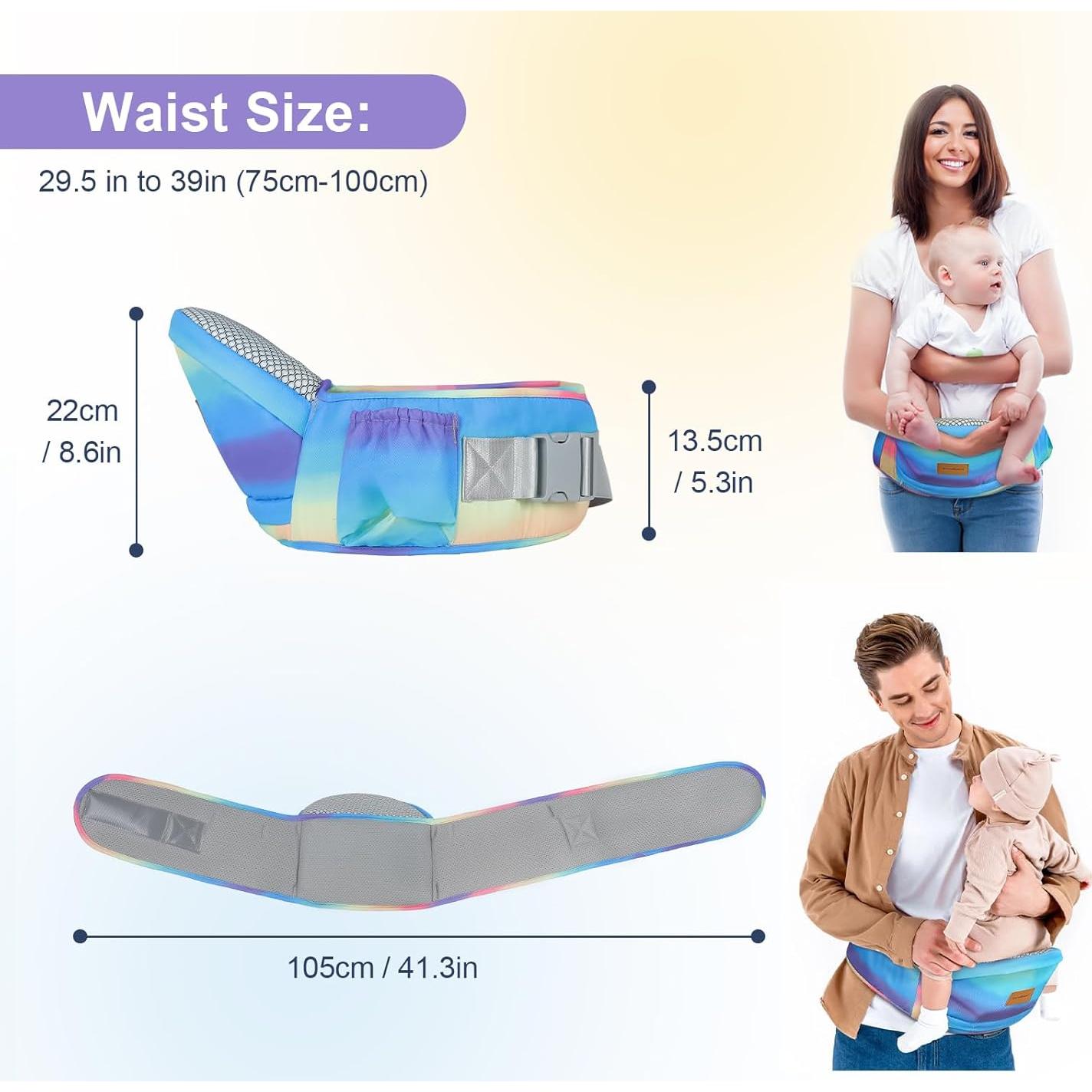 Portabebés Ergonómico Arcoíris con Asiento de Cadera 0-30 kg
