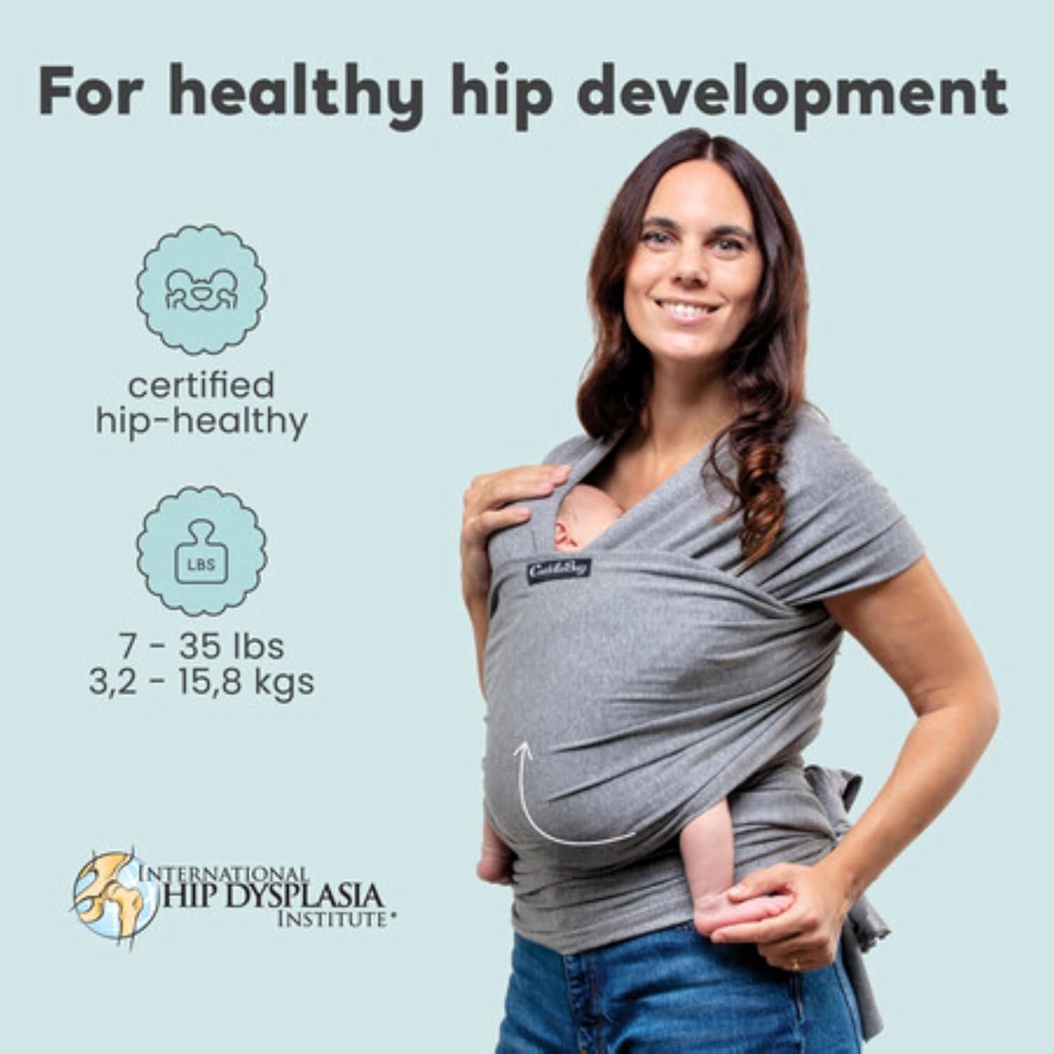 Funda Portabebés Cuddlebug Menta - Sin Manos, 3-16 kg