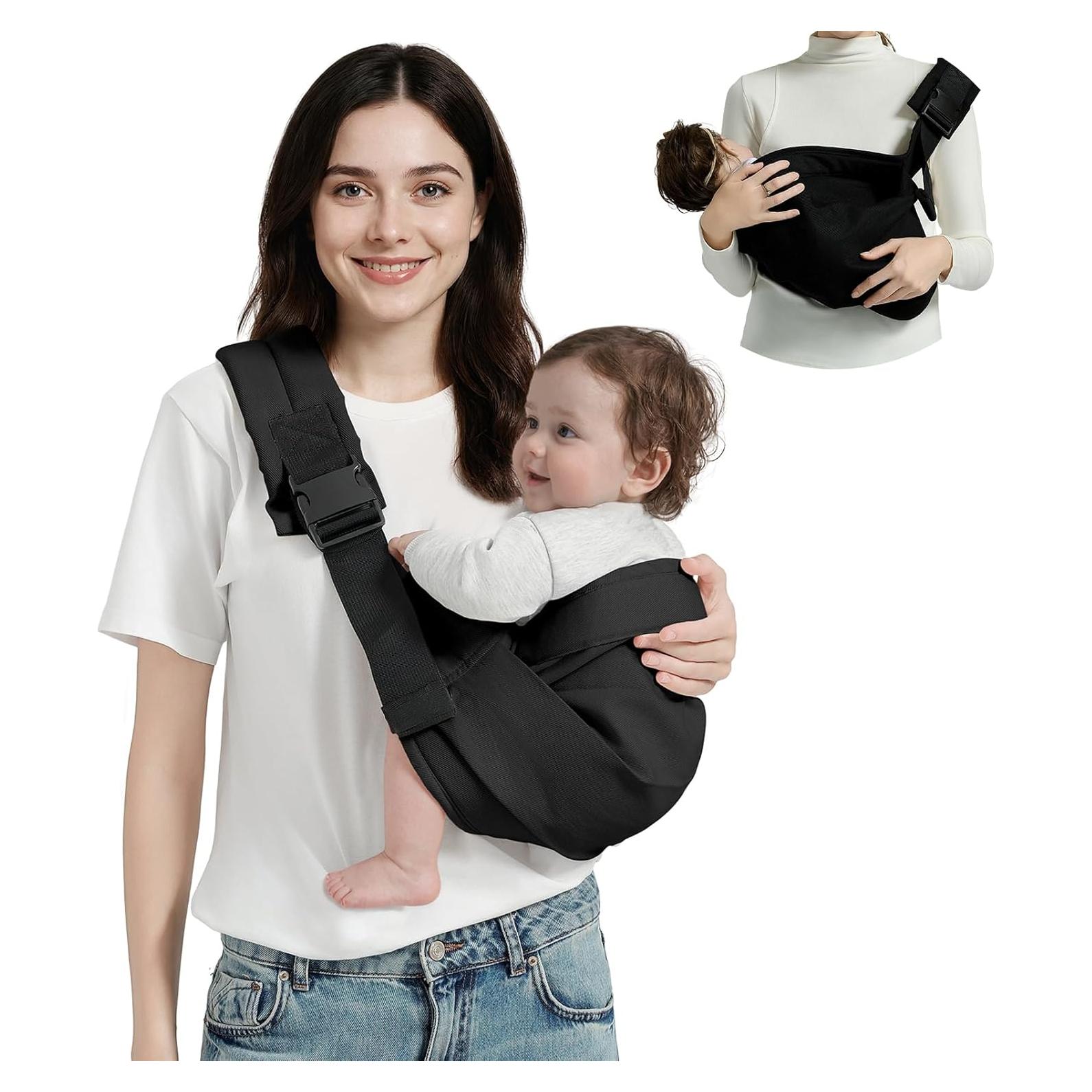 Portabebés tipo fular Mamá y Bebé, Negro, 3.2-13.6 kg