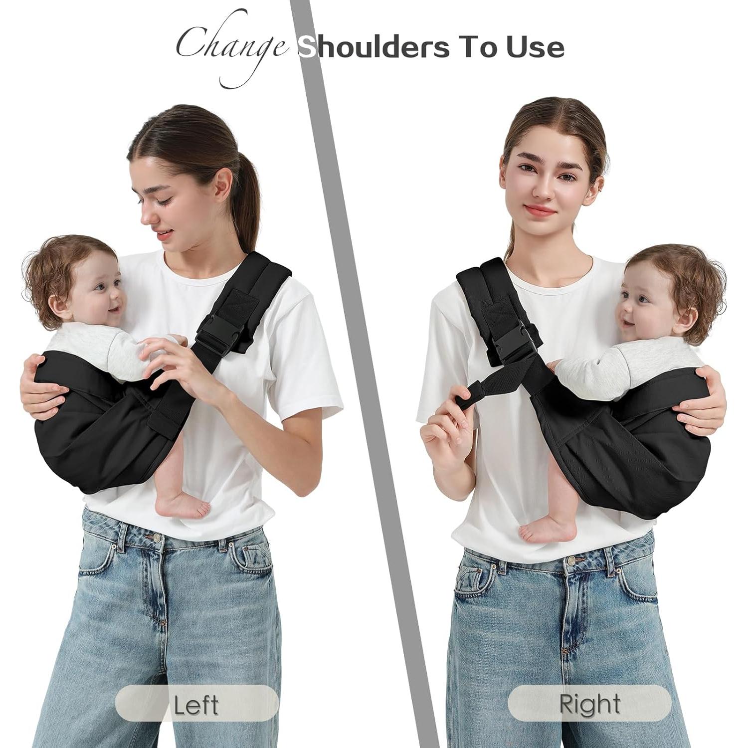 Portabebés tipo fular Mamá y Bebé, Negro, 3.2-13.6 kg