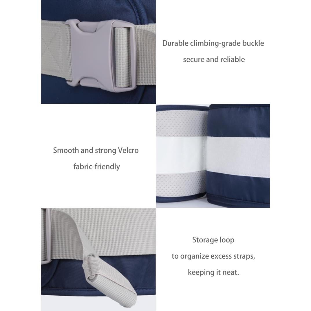 Portabebés con Asiento para Cadera Azul Oscuro - Ergonomía y Almacenamiento