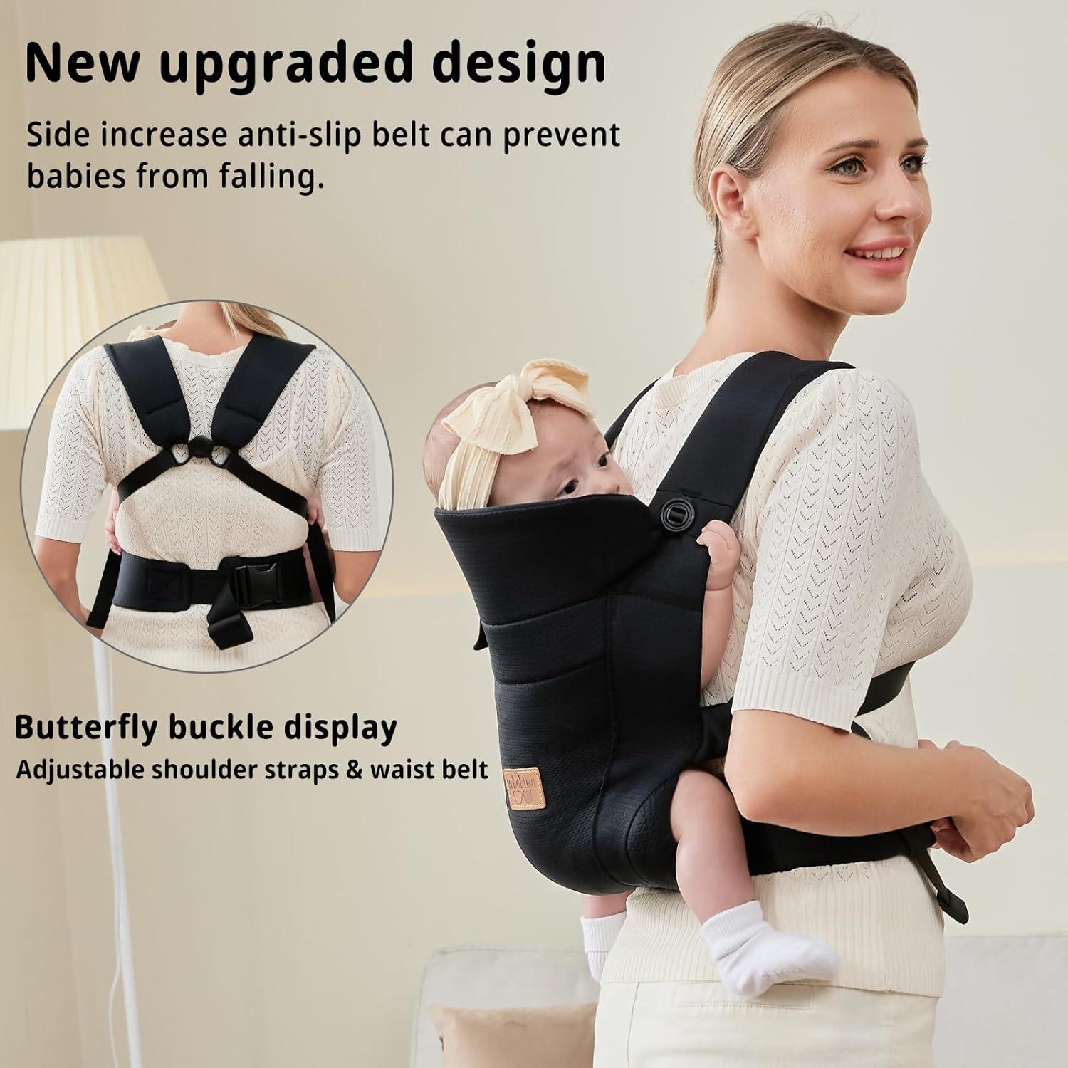 Portabebés Ergonómico Vrbabies Mejorado Negro con Cinturón