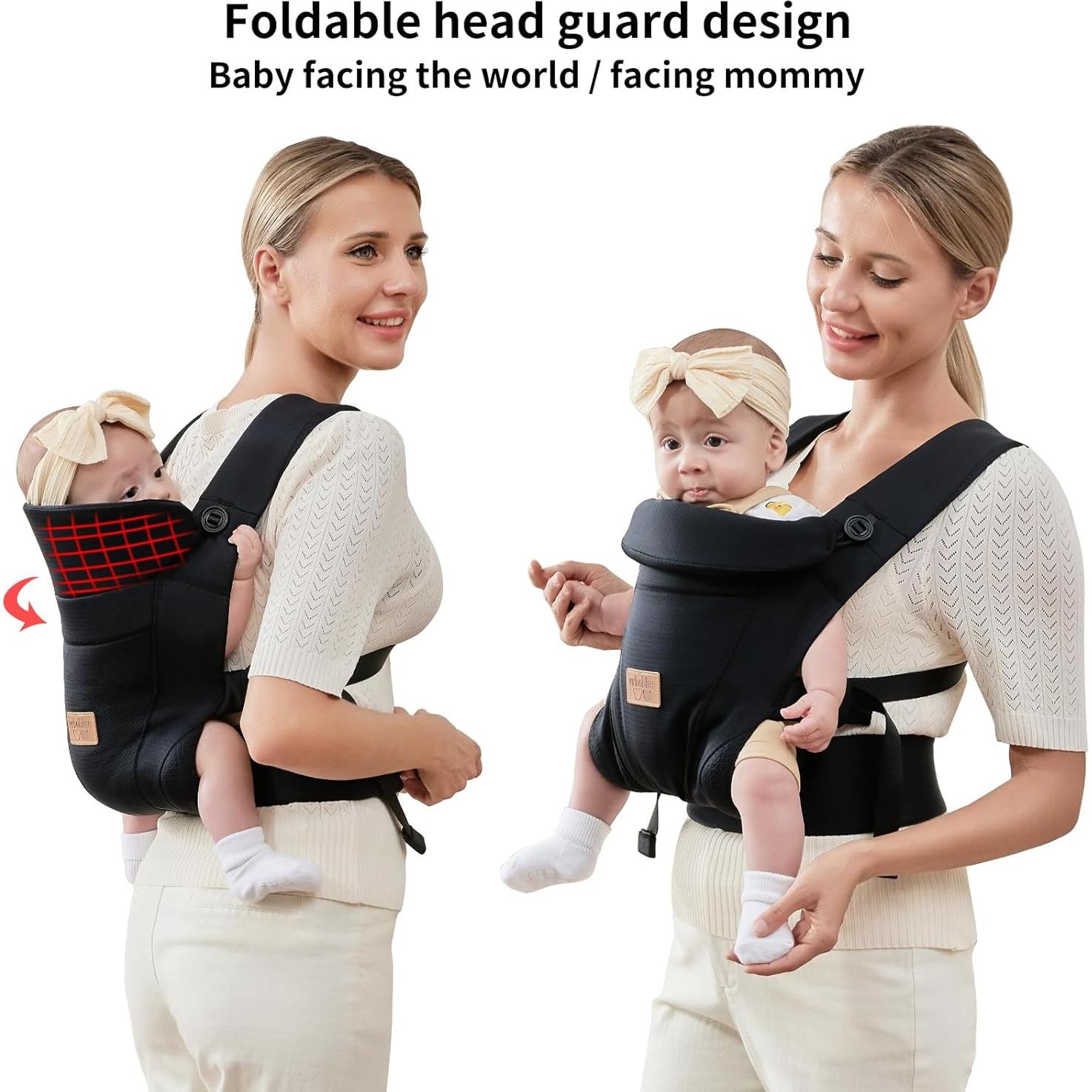 Portabebés Ergonómico Vrbabies Mejorado Negro con Cinturón