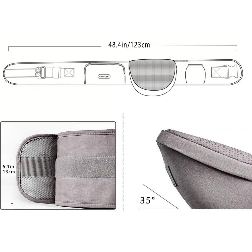 Portabebés Ergonomico ANGELBB Gris con Asiento de Cadera Ajustable