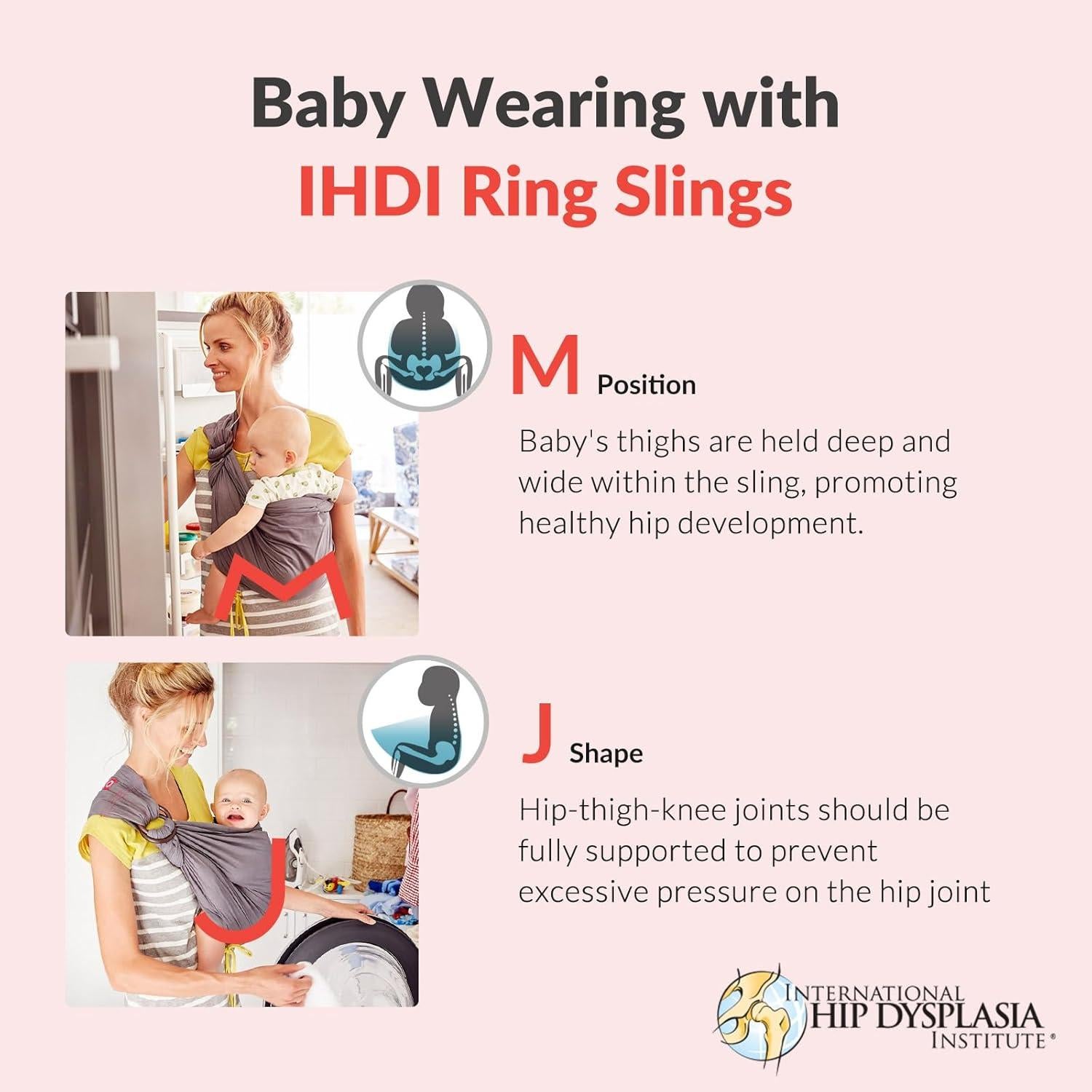 Mamaway Sling de Anillo para Bebés - Soporta hasta 75kg, Carbón