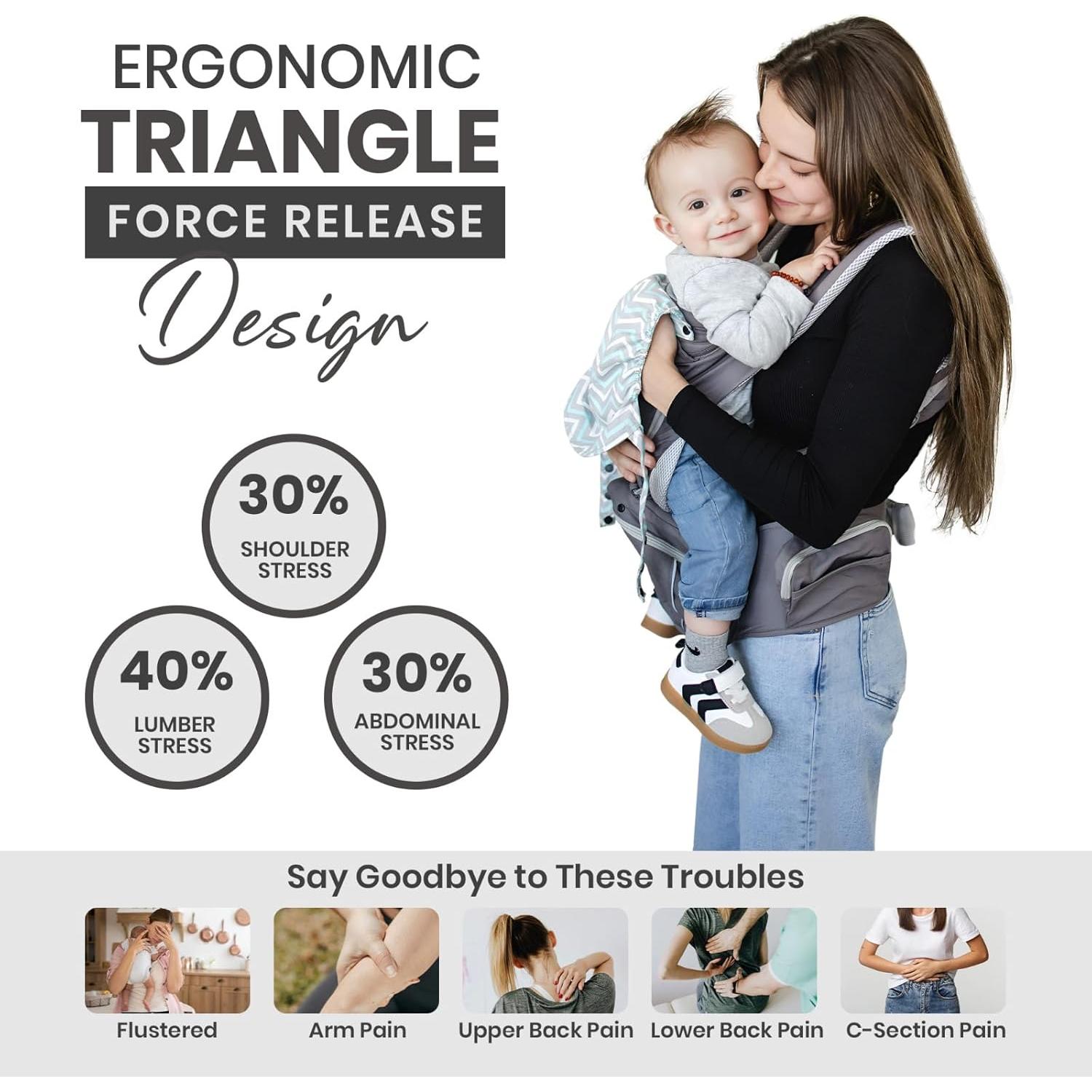 Portabebés ergonómico Rosa 100% algodón hasta 20 kg