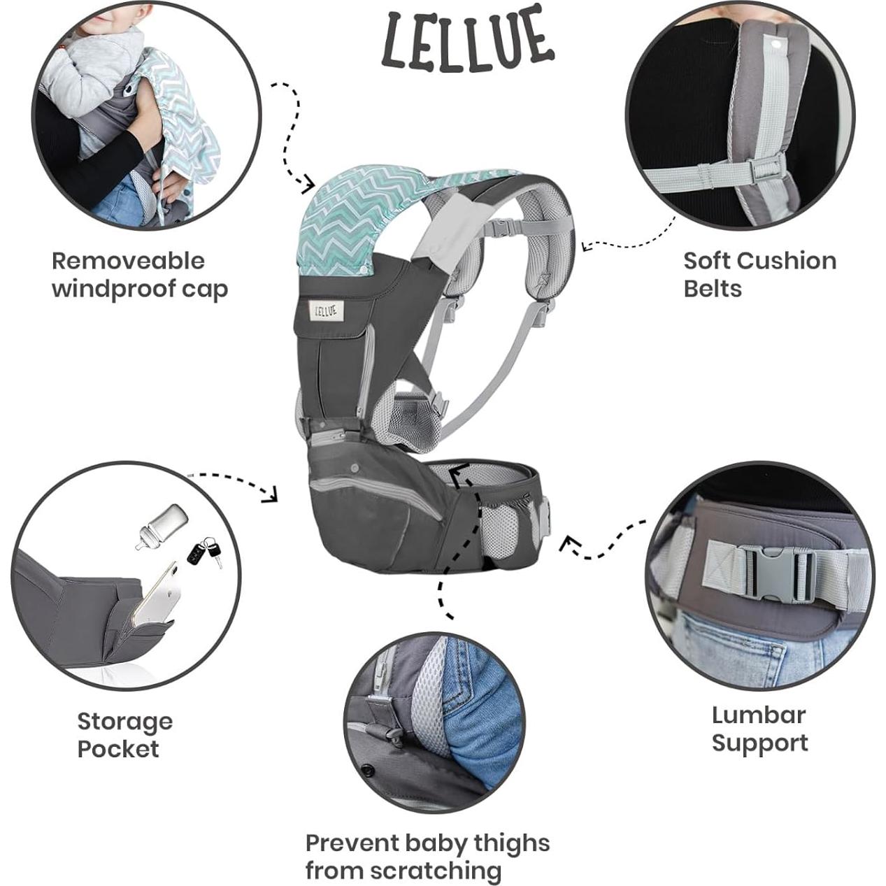 Portabebés ergonómico Rosa 100% algodón hasta 20 kg