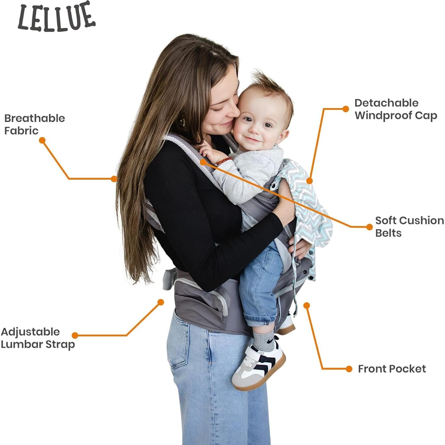 Portabebés ergonómico Rosa 100% algodón hasta 20 kg