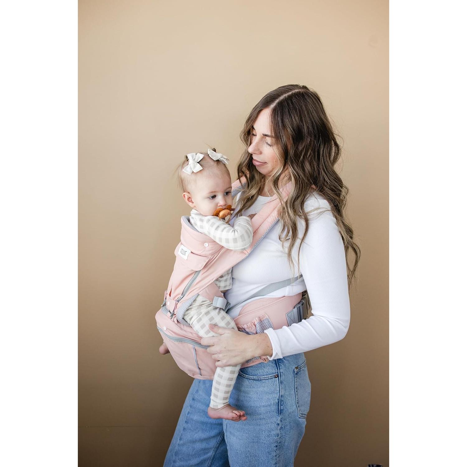 Portabebés ergonómico Rosa 100% algodón hasta 20 kg