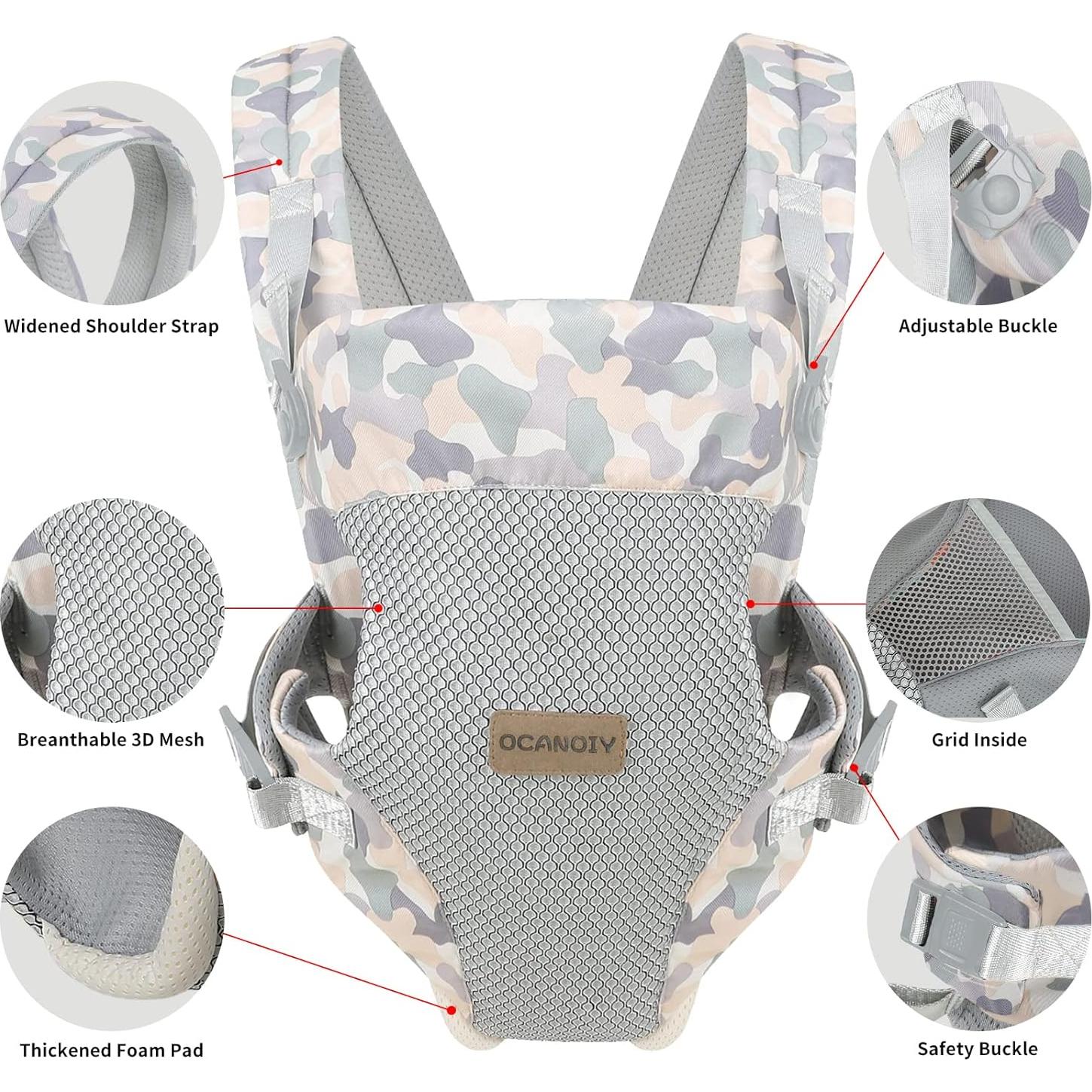 Fular Ergonómico para Bebés Camuflaje 3-20kg Algodón