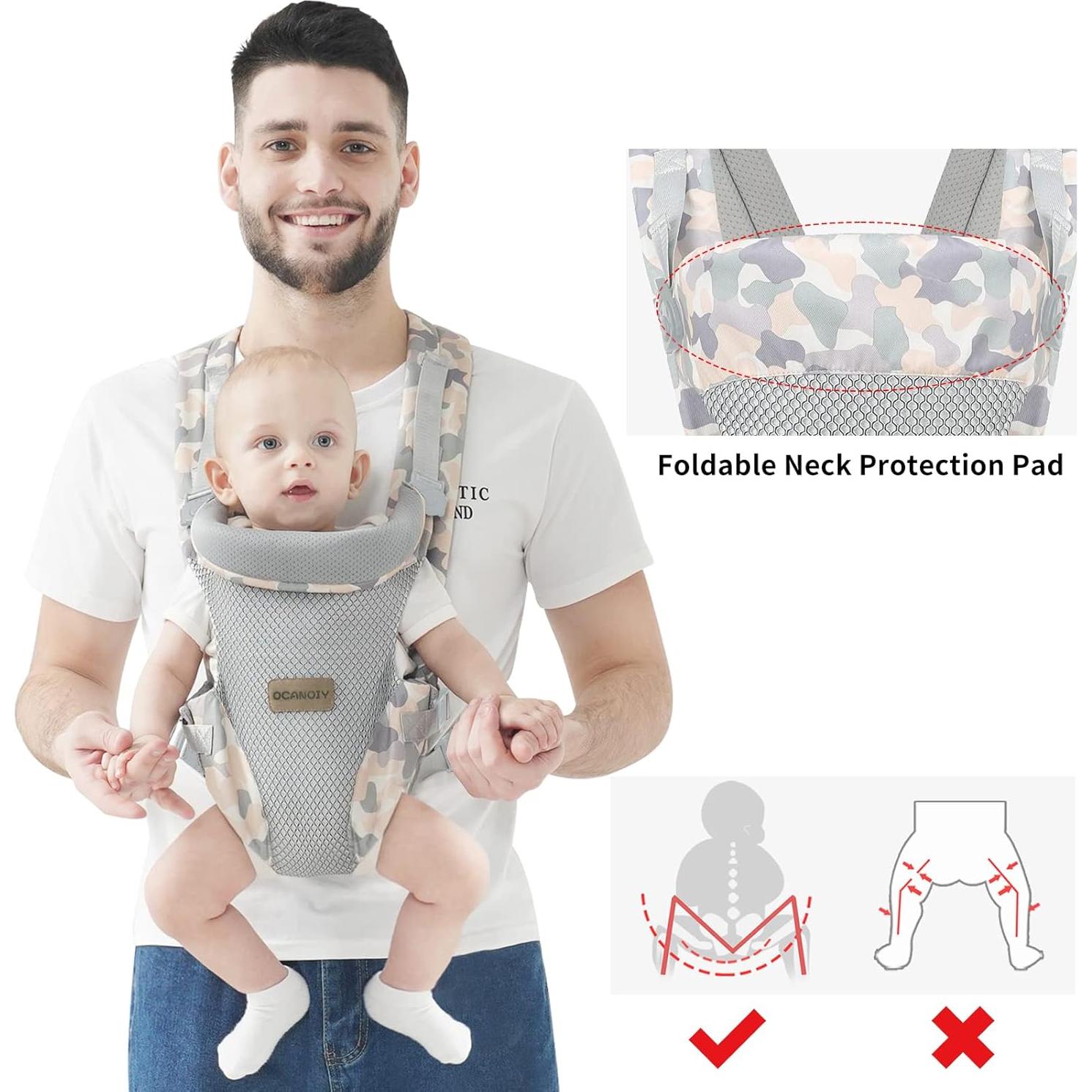 Fular Ergonómico para Bebés Camuflaje 3-20kg Algodón