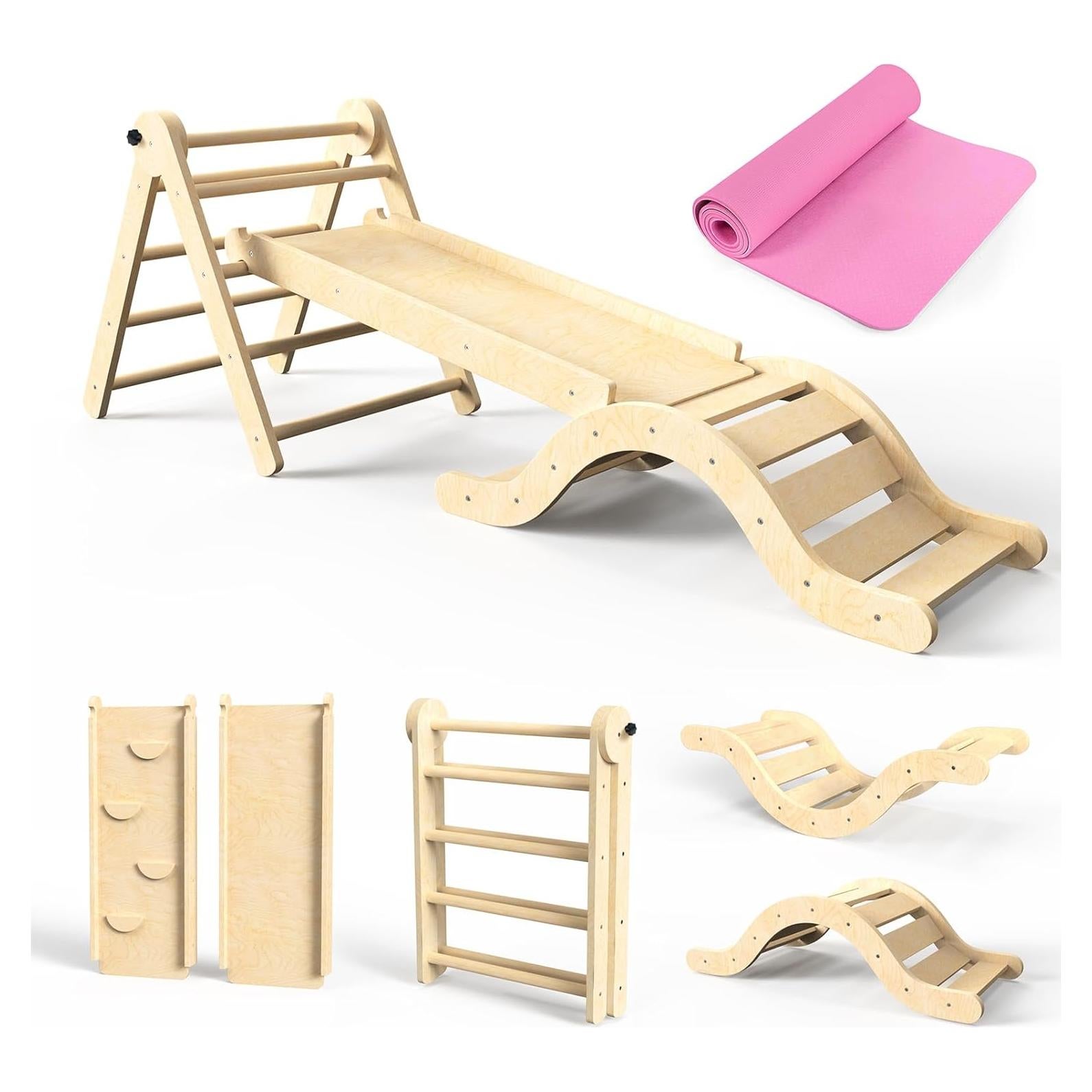 Conjunto de Escalada Montessori 7 en 1 doowroodni Natural