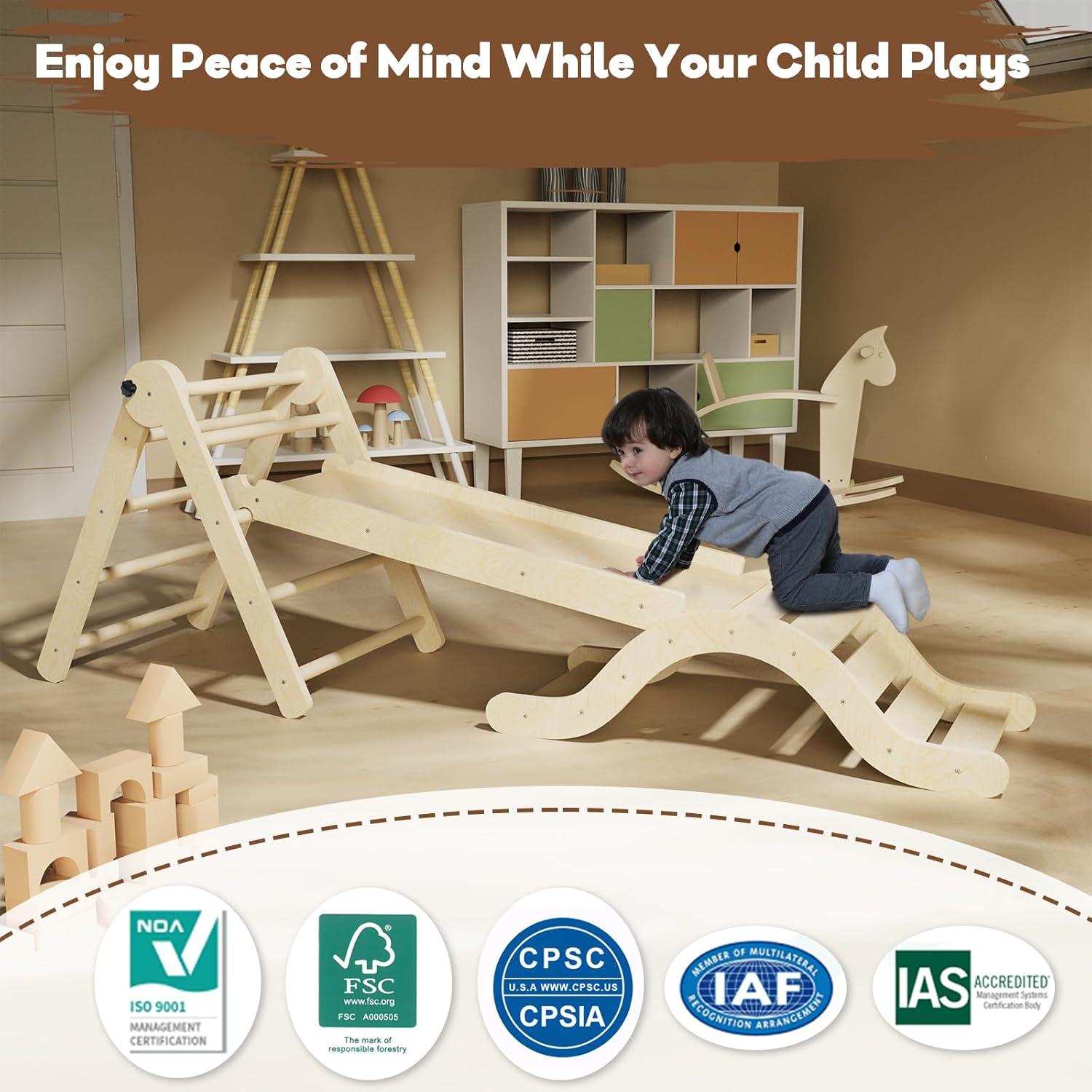 Conjunto de Escalada Montessori 7 en 1 doowroodni Natural