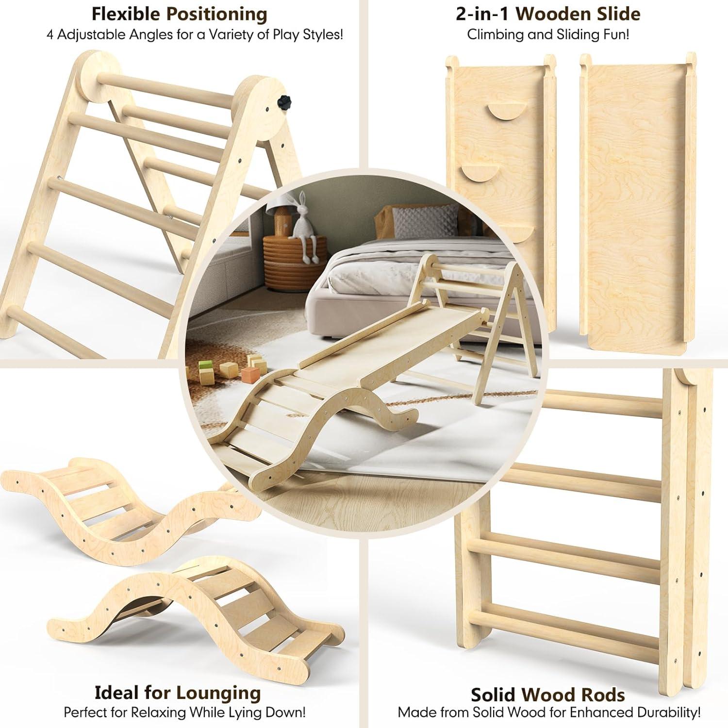 Conjunto de Escalada Montessori 7 en 1 doowroodni Natural