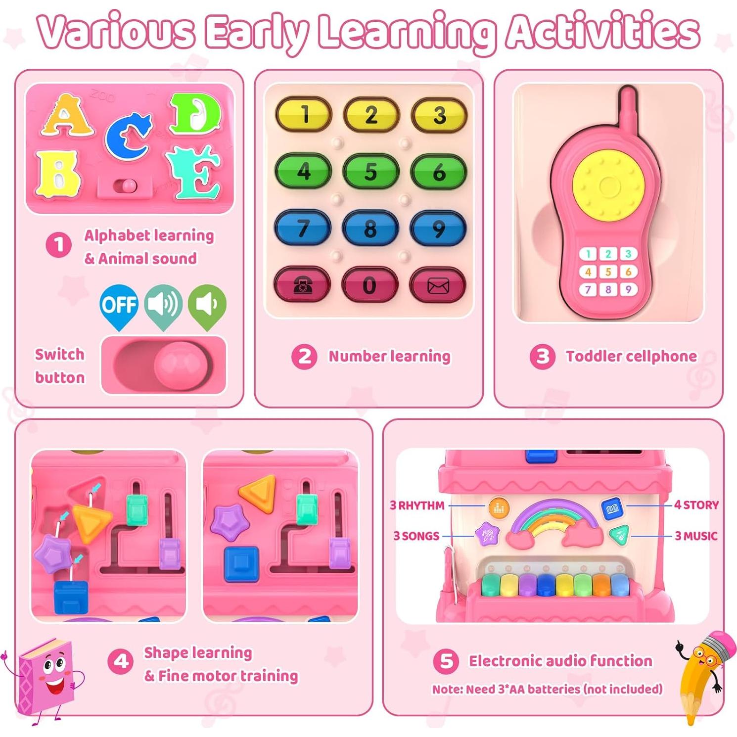 Casa Musical Montessori Fidecexv 12-en-1 para Niños 1-3 Años