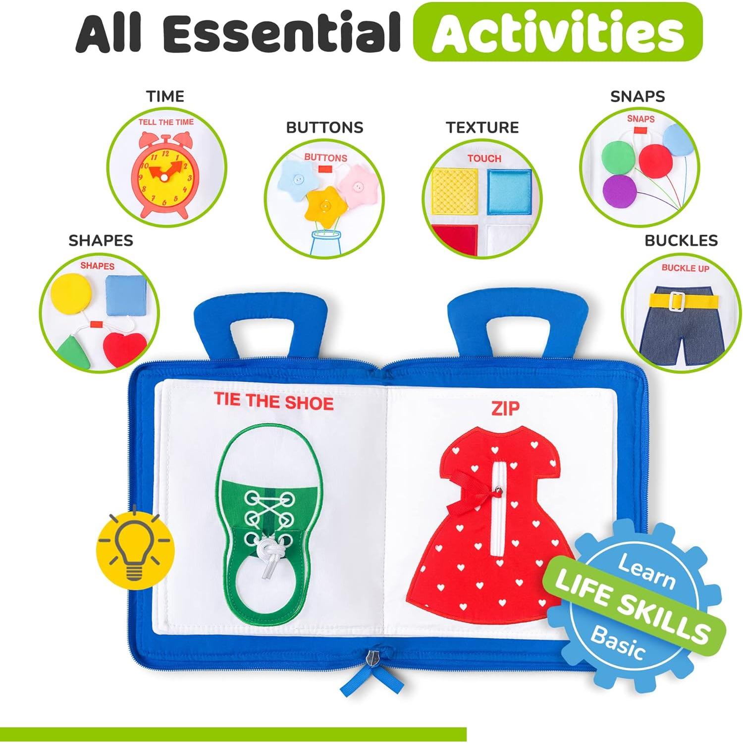 Libro Ocupado Montessori deMoca para Niños 1-3 Años - Actividades de Aviación