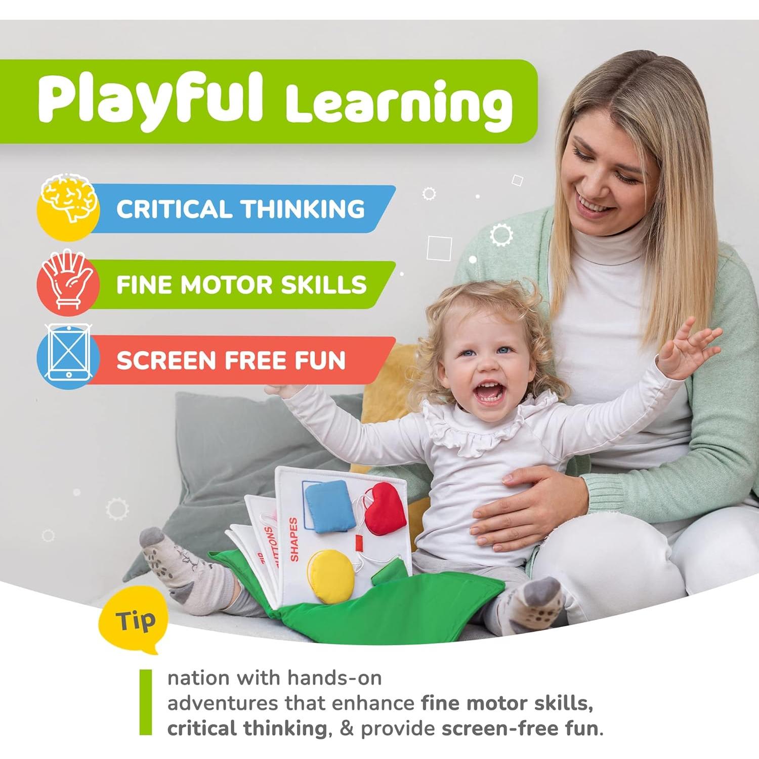 Libro Ocupado Montessori deMoca para Niños 1-3 Años - Actividades de Aviación