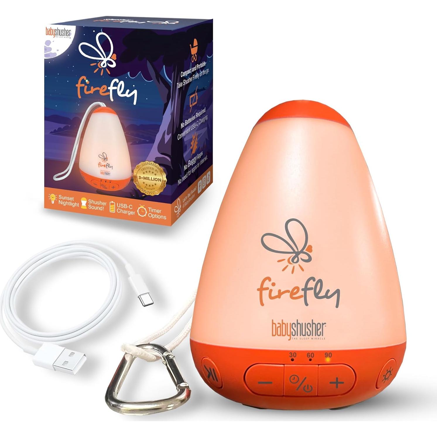 Baby Shusher Firefly Luz Nocturna y Sonido para Bebés