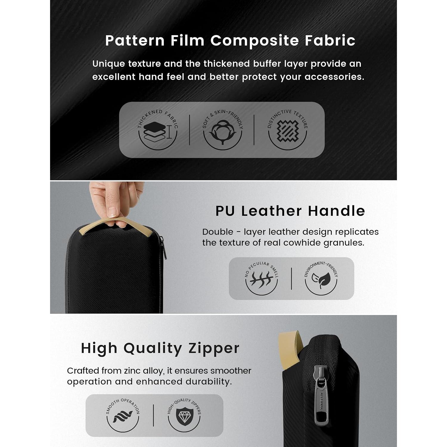 Organizador de Cables Travelkin Pequeño Negro Volcánico 21.1x13.5cm