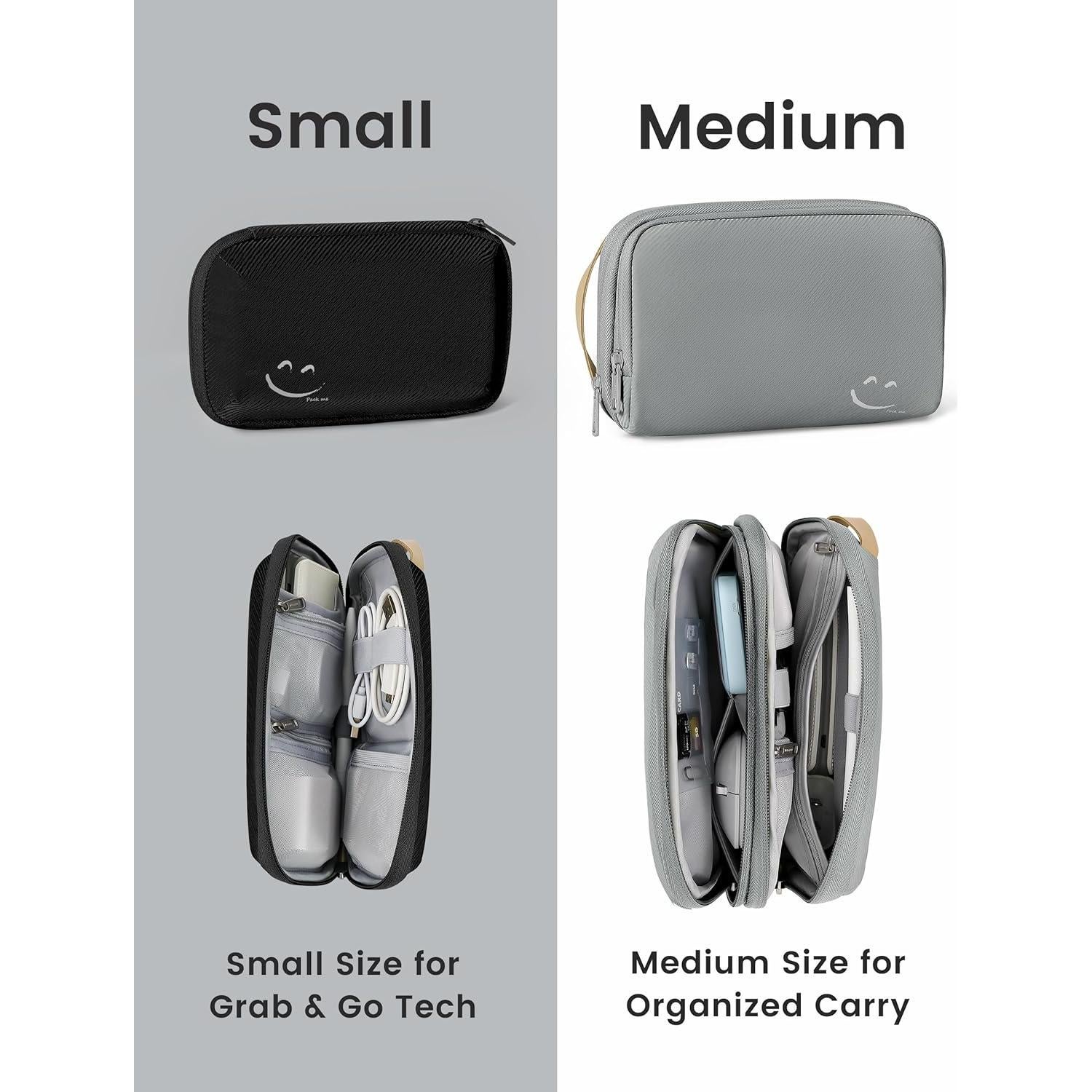 Organizador de Cables Travelkin Pequeño Negro Volcánico 21.1x13.5cm