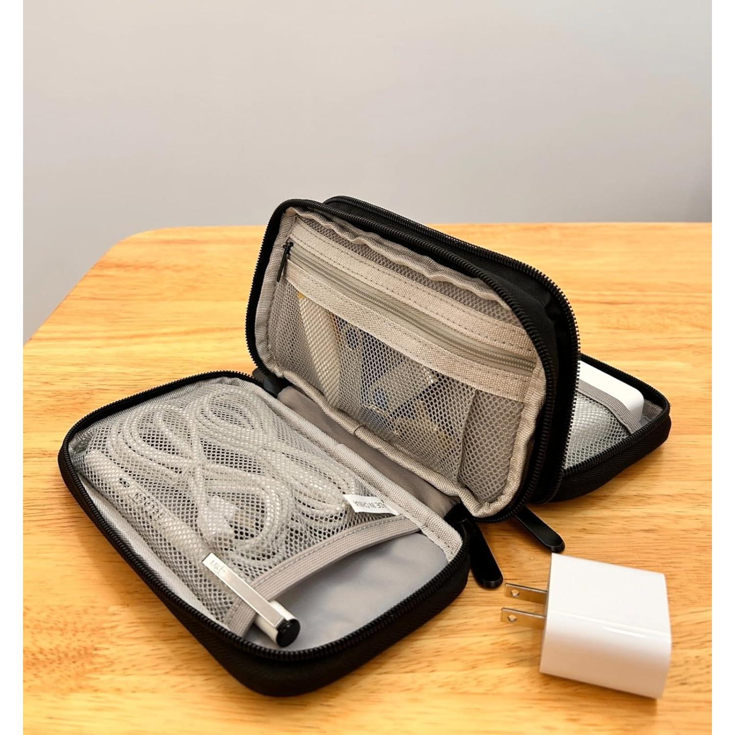 Organizador de Cables de Viaje Case12B Negro Pequeño Grueso