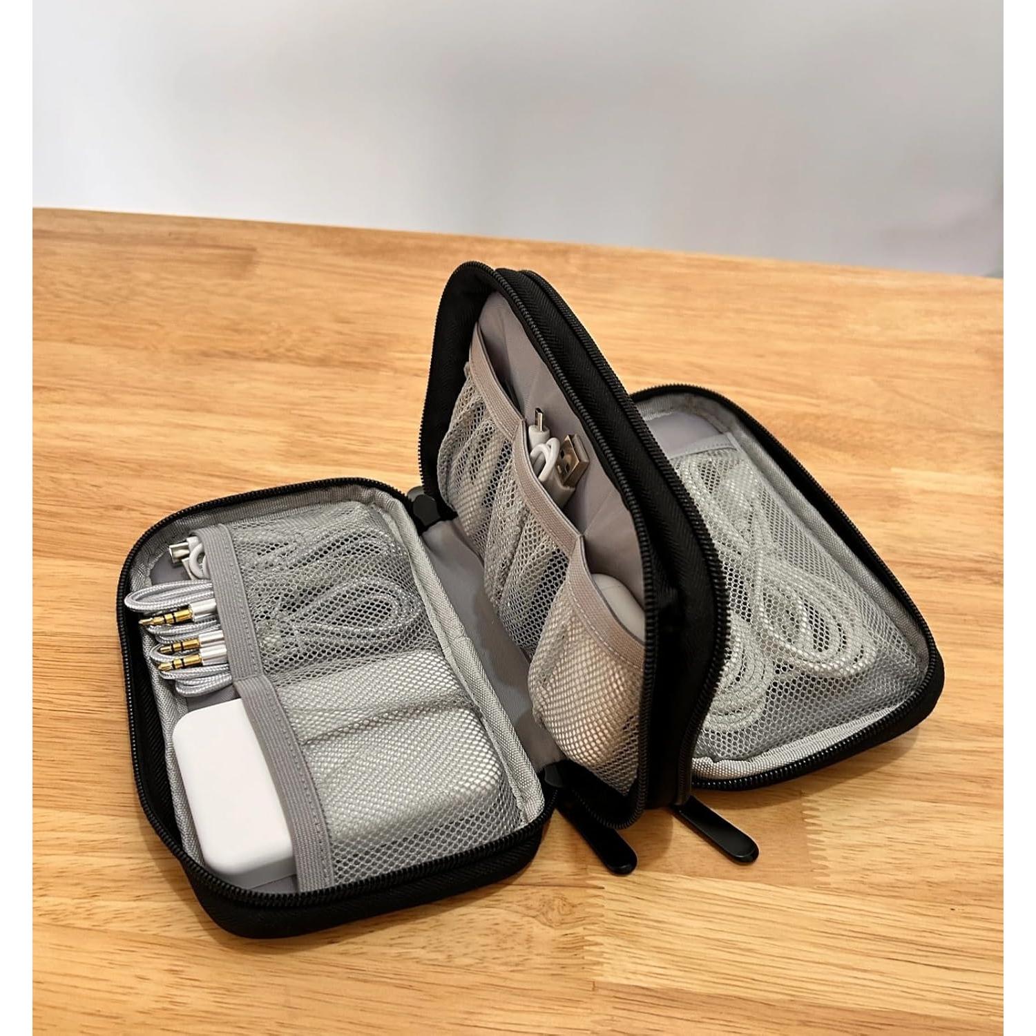 Organizador de Cables de Viaje Case12B Negro Pequeño Grueso