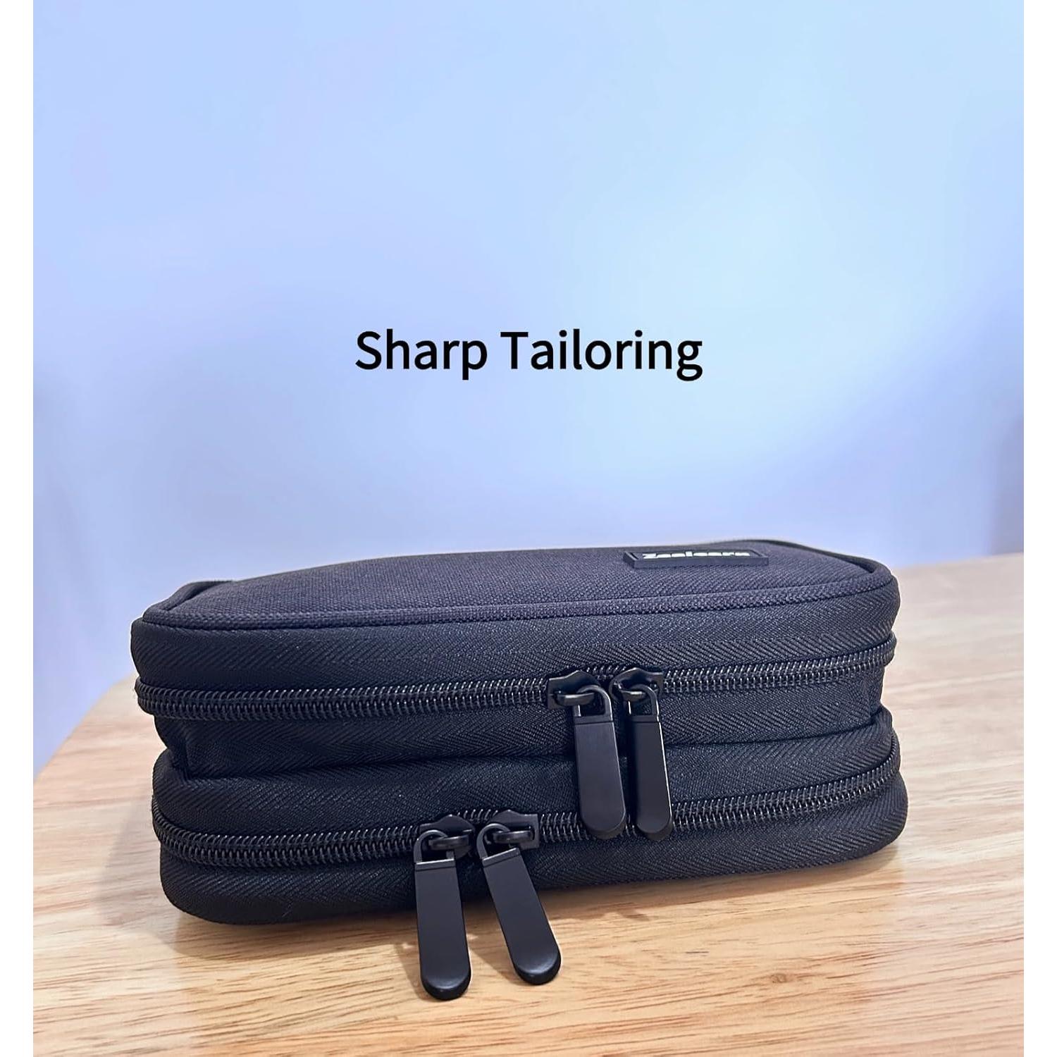 Organizador de Cables de Viaje Case12B Negro Pequeño Grueso