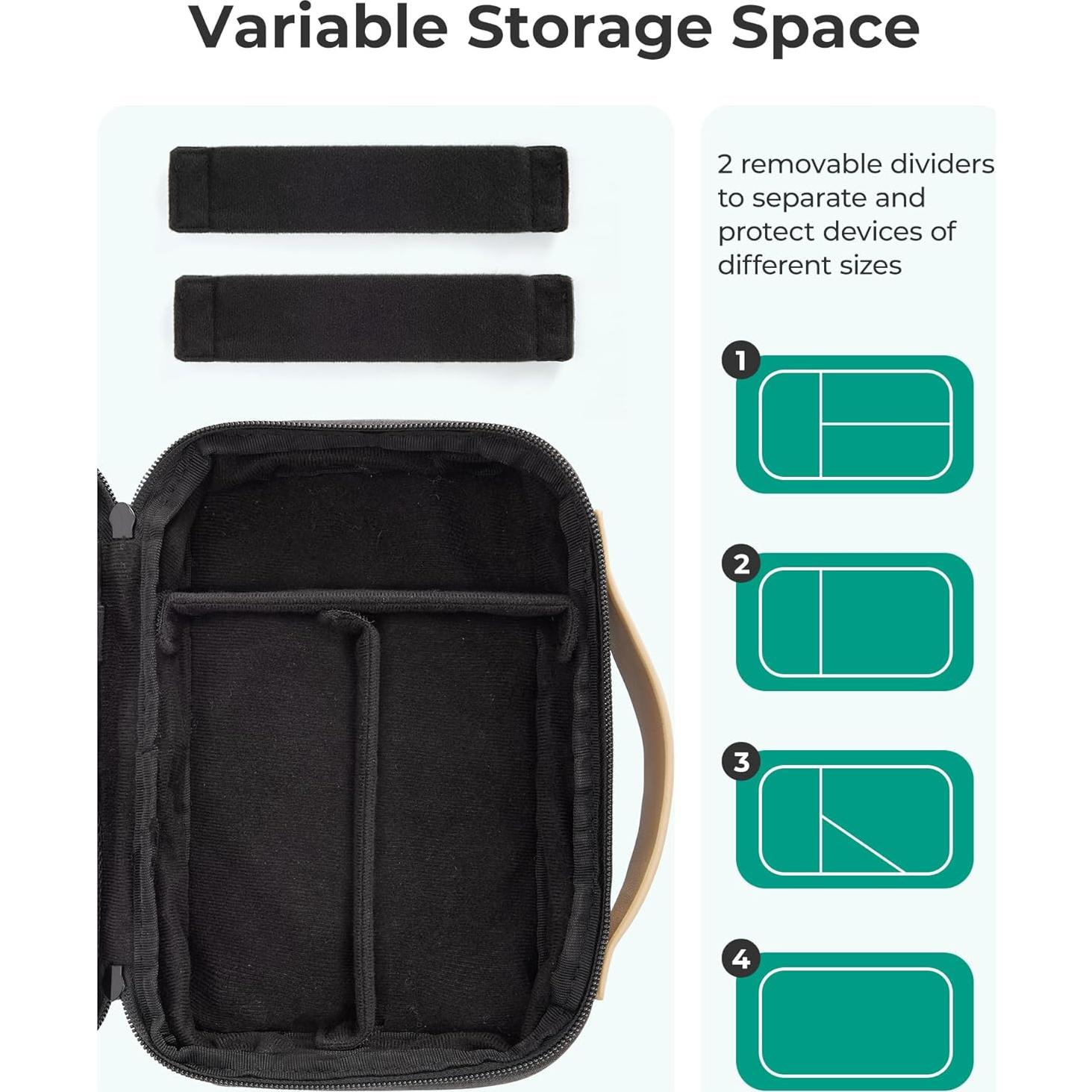 Organizador de Cables de Viaje BAGSMART Expandible 21cm Negro