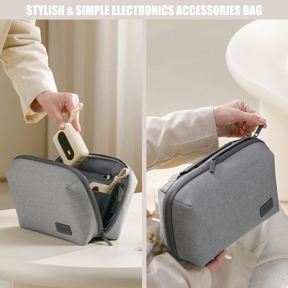 Organizador de Electrónicos Kaxich Beige, Estuche Impermeable 23x14x9.5cm