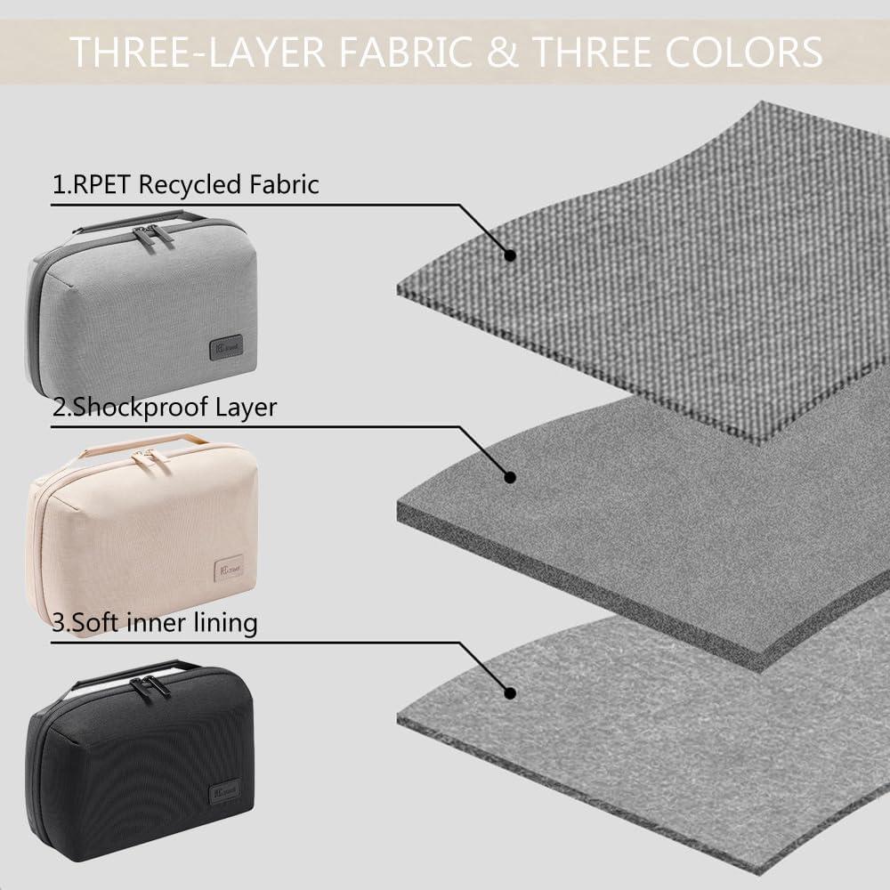 Organizador de Electrónicos Kaxich Beige, Estuche Impermeable 23x14x9.5cm