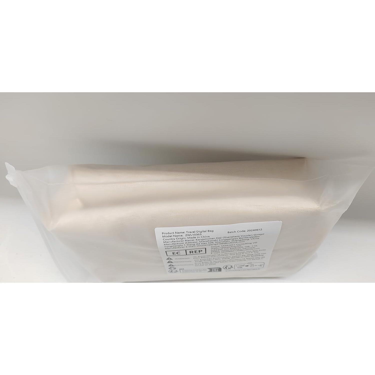 Organizador de Electrónicos Kaxich Beige, Estuche Impermeable 23x14x9.5cm