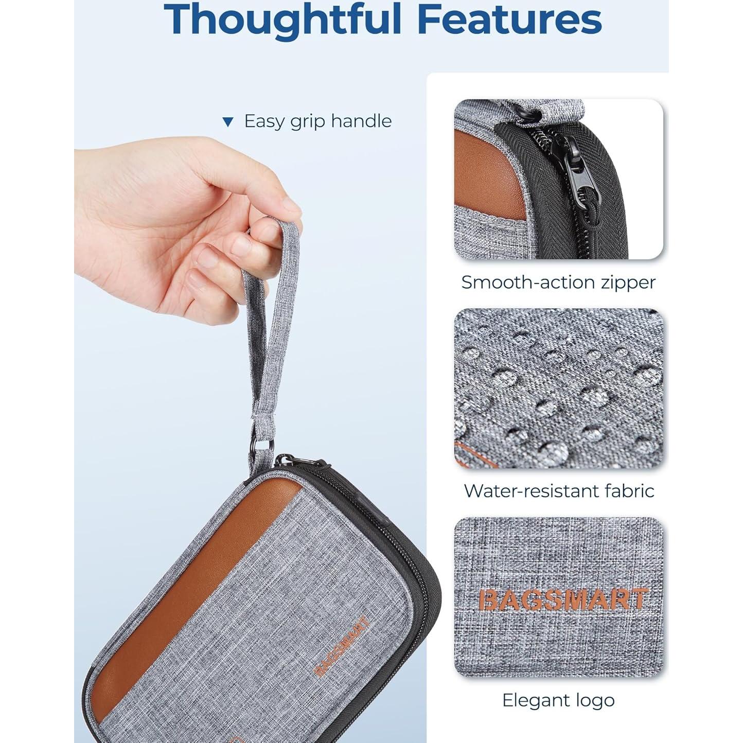 Organizador de Cables BAGSMART Gris Compacto para Viaje