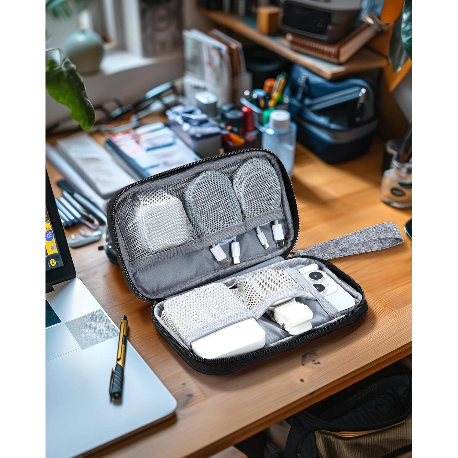 Organizador de Cables BAGSMART Gris Compacto para Viaje