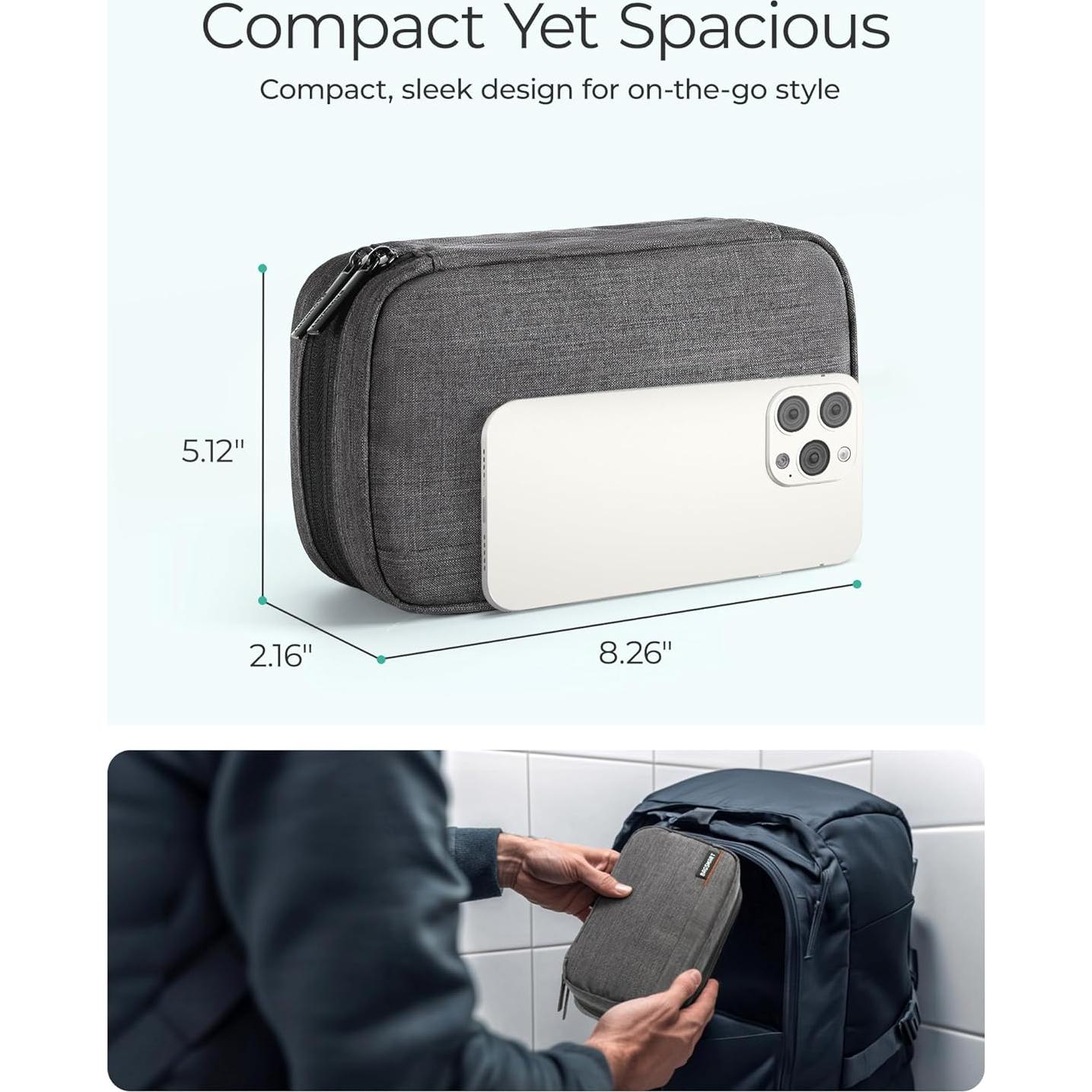 BAGSMART Organizador Electrónico de Viaje 21x13cm Negro