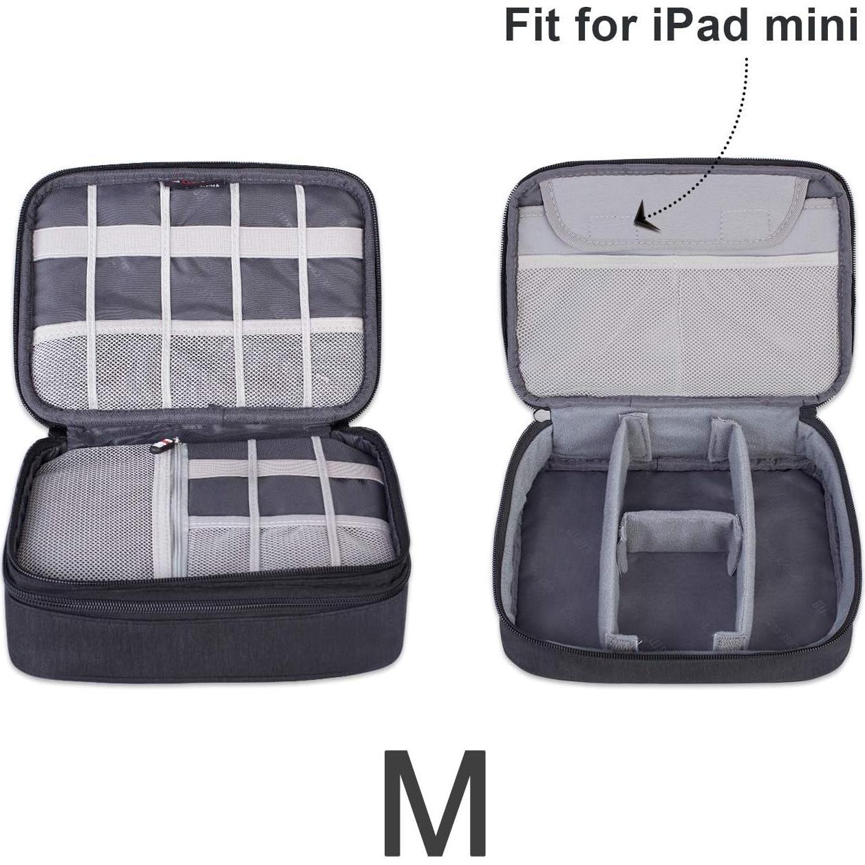 Organizador Electrónico BUBM 3 Pcs Bolsa de Viaje Negra