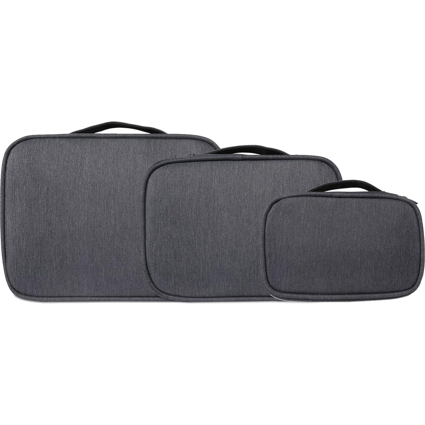 Organizador Electrónico BUBM 3 Pcs Bolsa de Viaje Negra