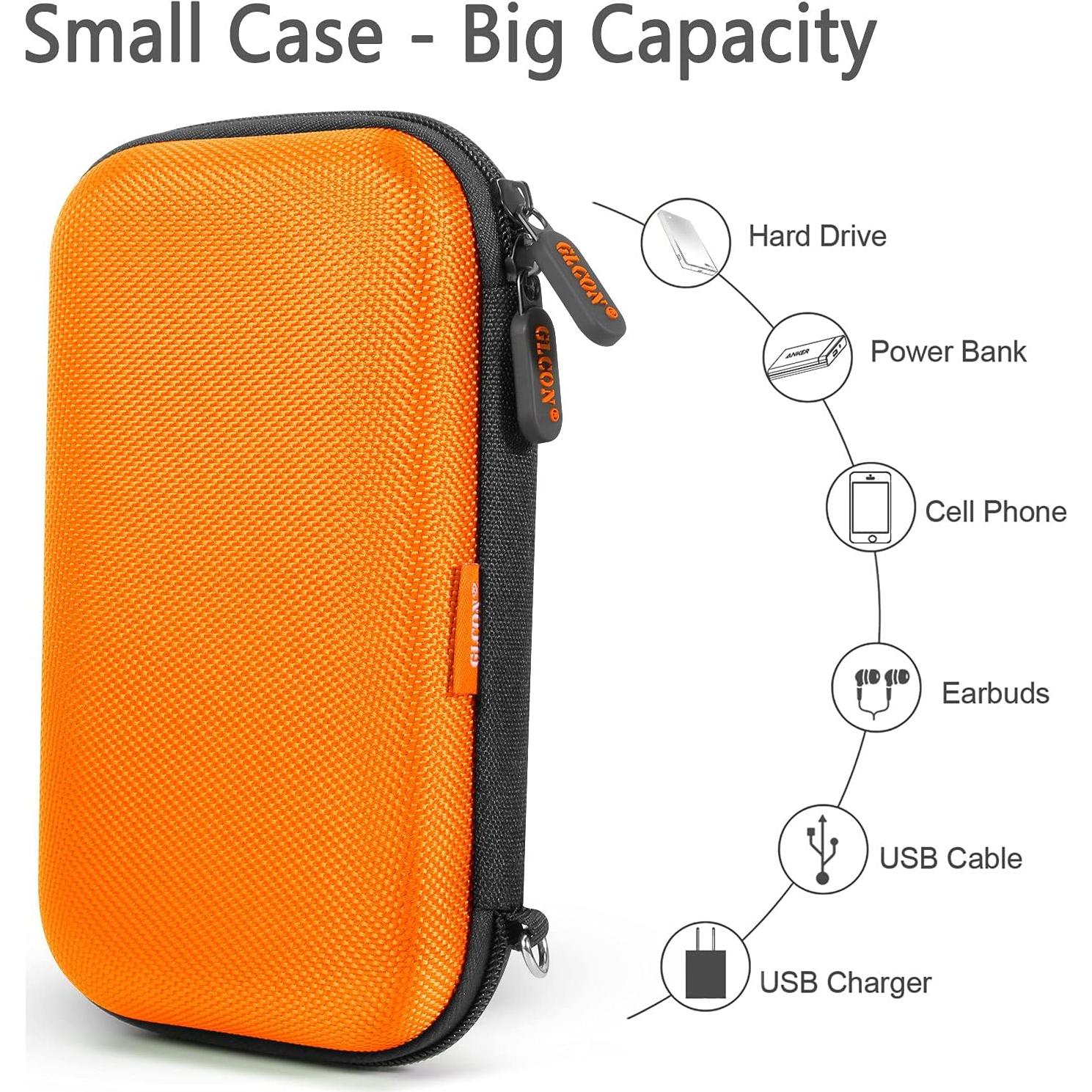 Funda Dura EVA Naranja GLCON para Disco Duro y Accesorios