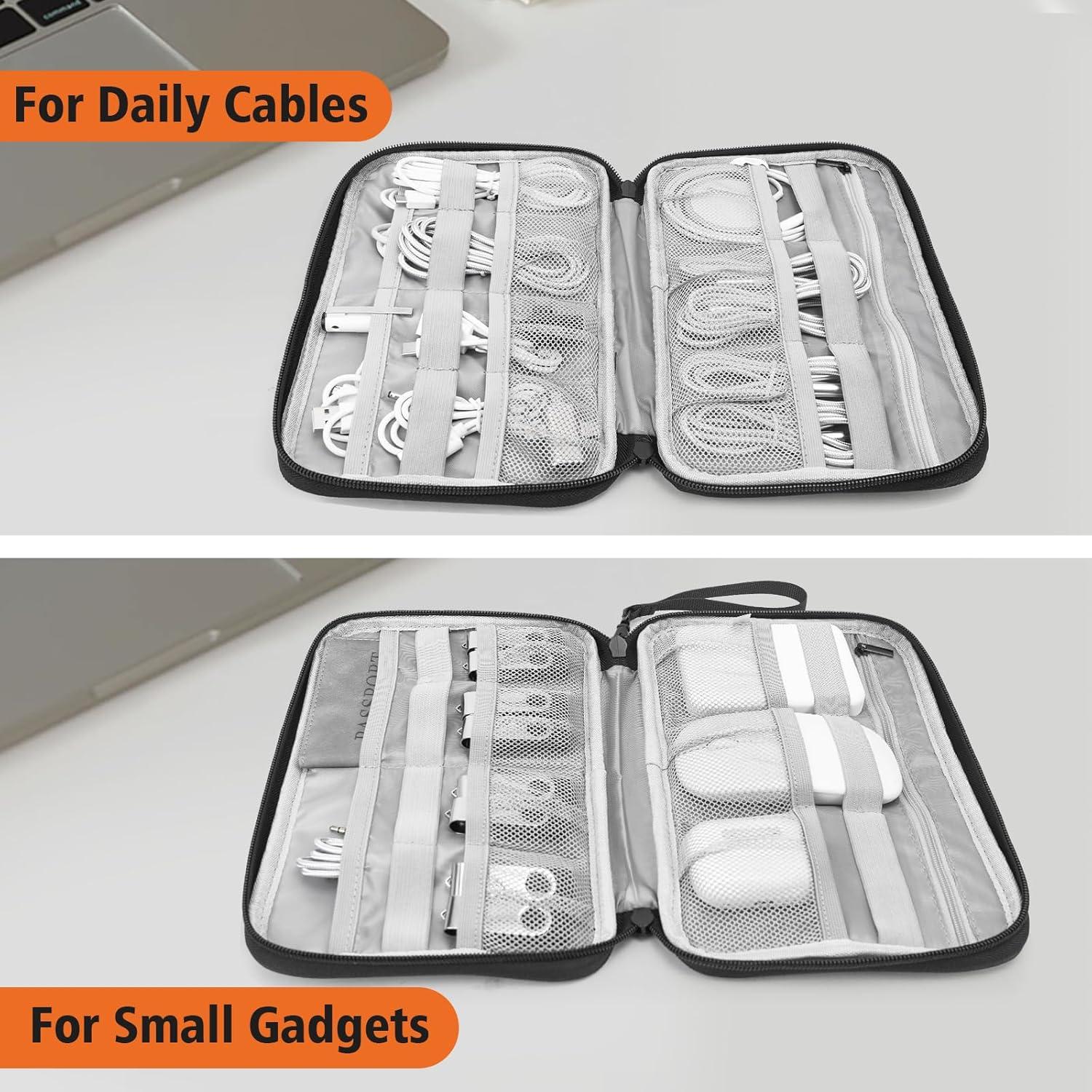 Estuche Organizador de Cables de Viaje Negro 25.4x17.8 cm