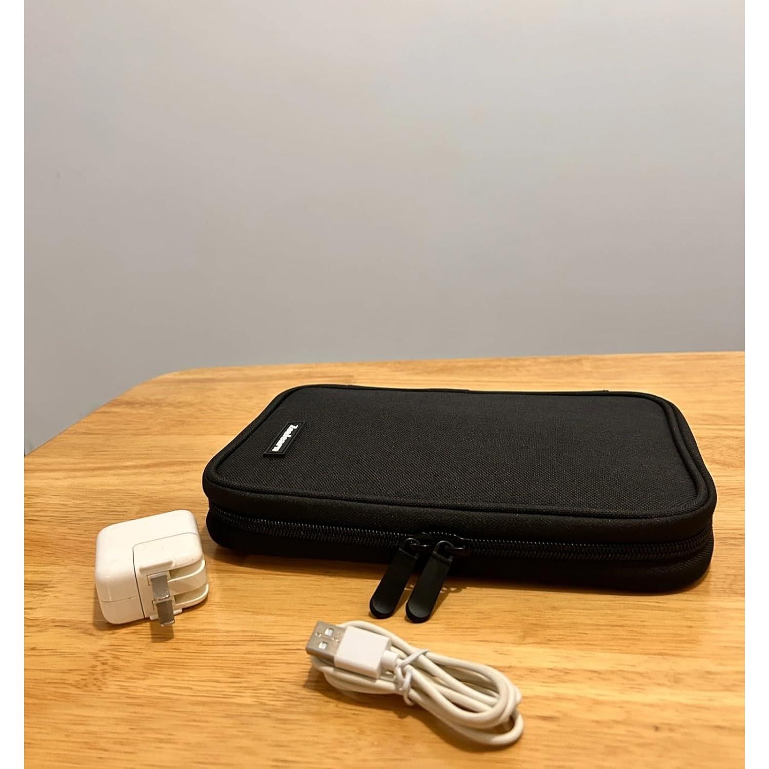 Estuche Organizador de Cables de Viaje Negro 25.4x17.8 cm