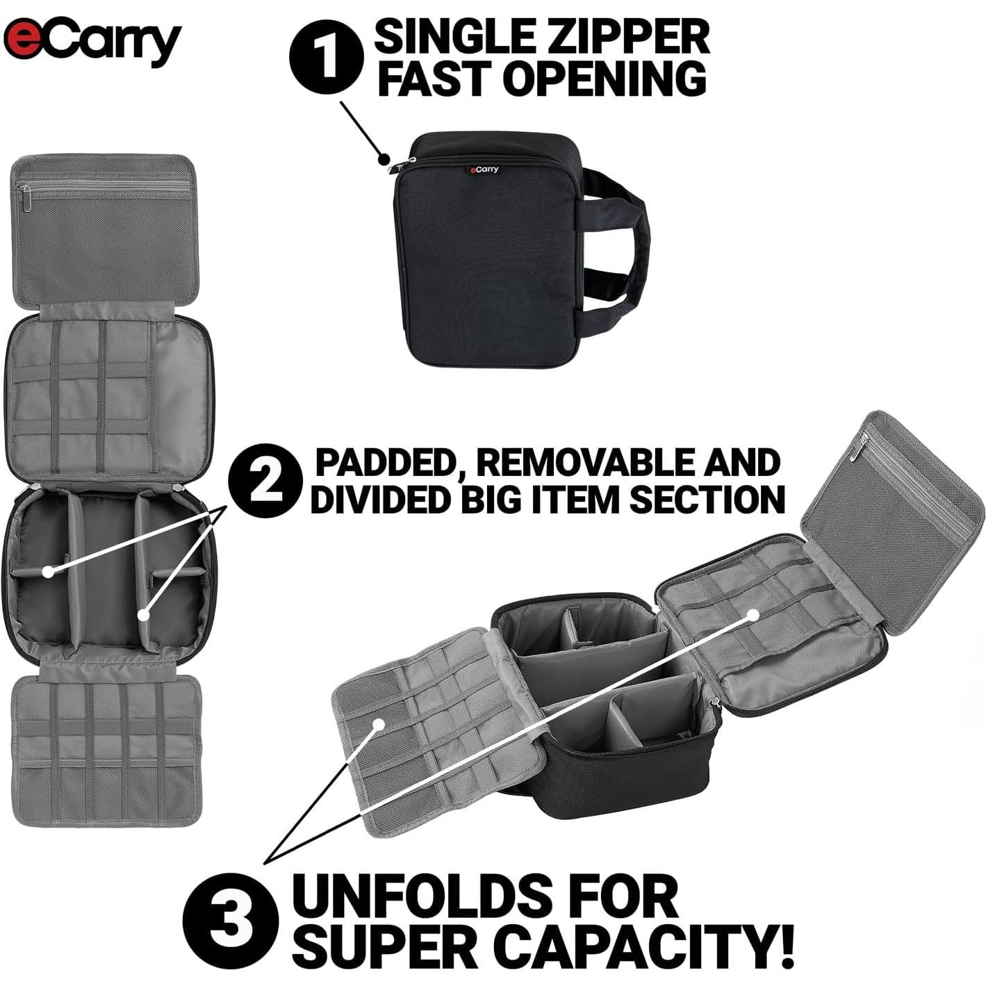 Organizador de Cables eCarry - Funda de Viaje Multicapa 25.4x20.6cm