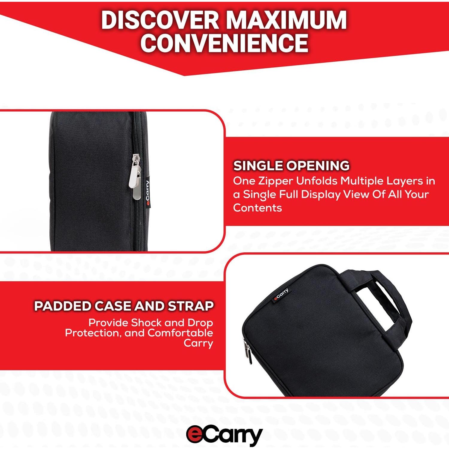 Organizador de Cables eCarry - Funda de Viaje Multicapa 25.4x20.6cm