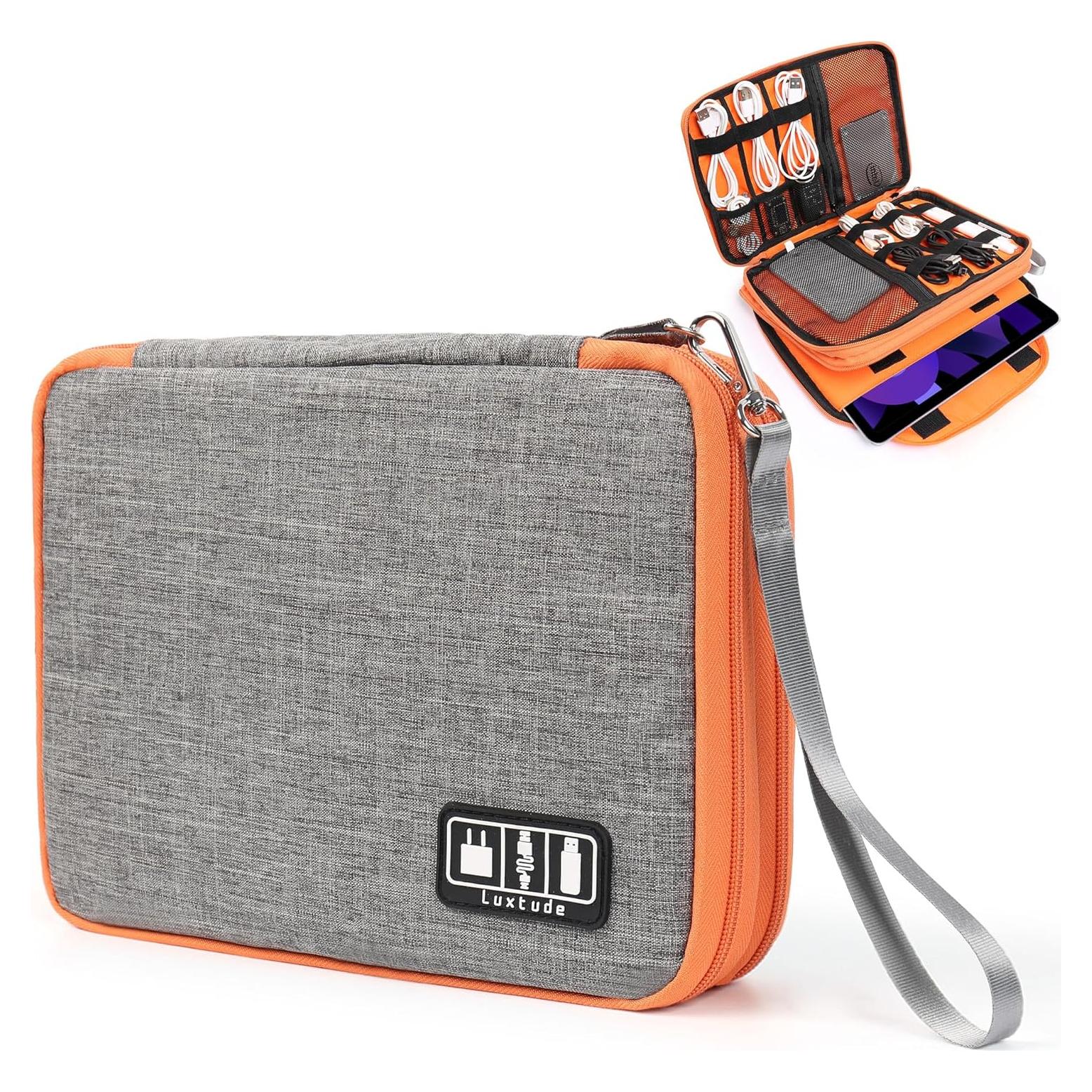 Funda Organizadora de Cables Luxtude Grande Gris 28.4x21.1cm